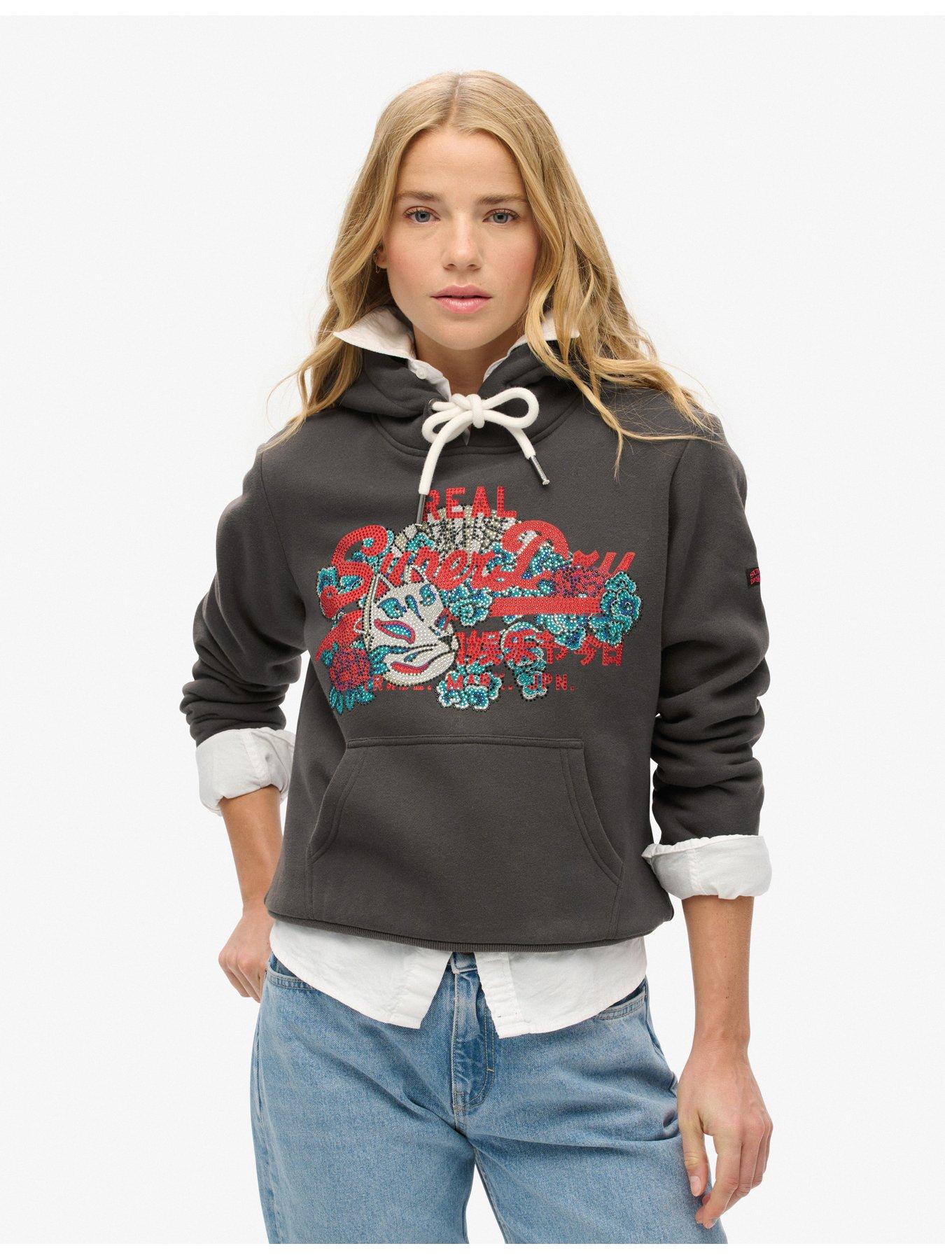 superdry tokyo vl graphic hoody - black