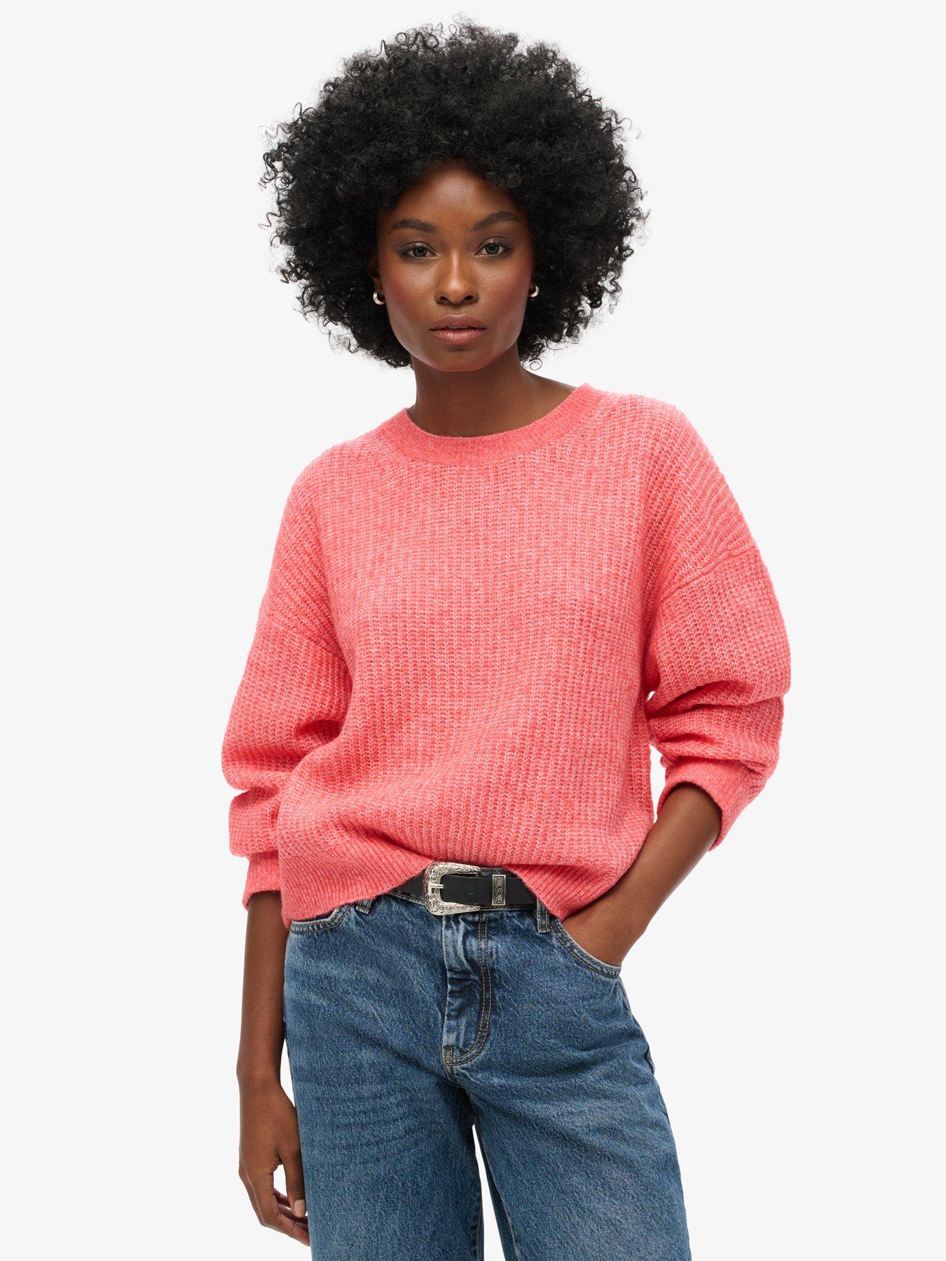 undefined Brushed Crew Neck Jumper - Red