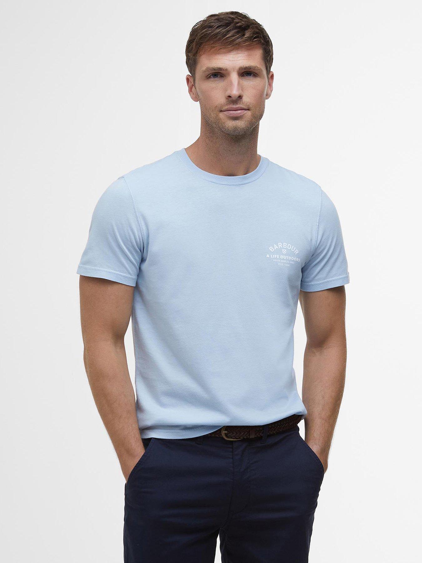 undefined Cranmer Small Logo T-Shirt - Light Blue