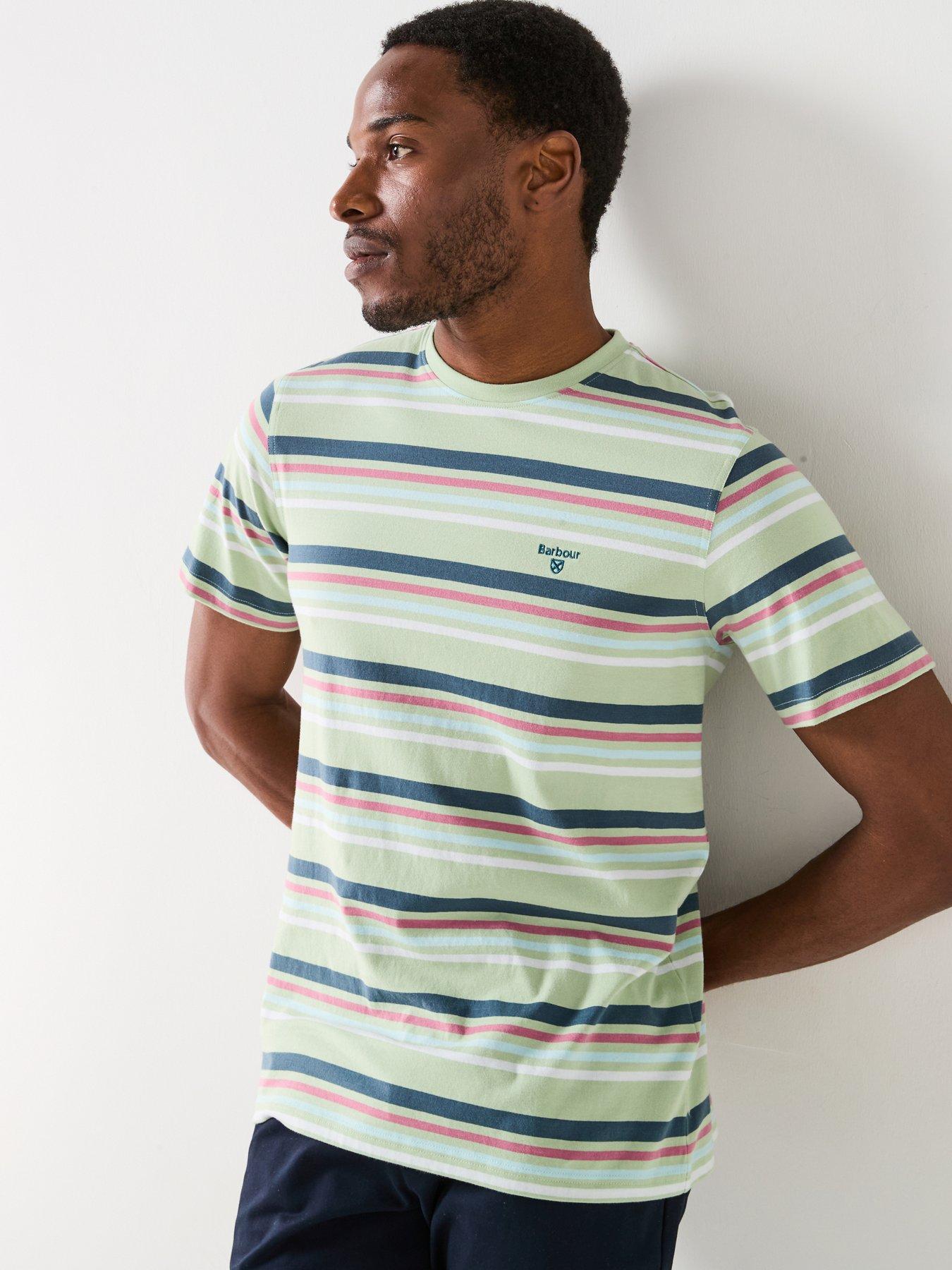 undefined Houstead Stripe Tailored Fit Small Logo T-Shirt - Multi