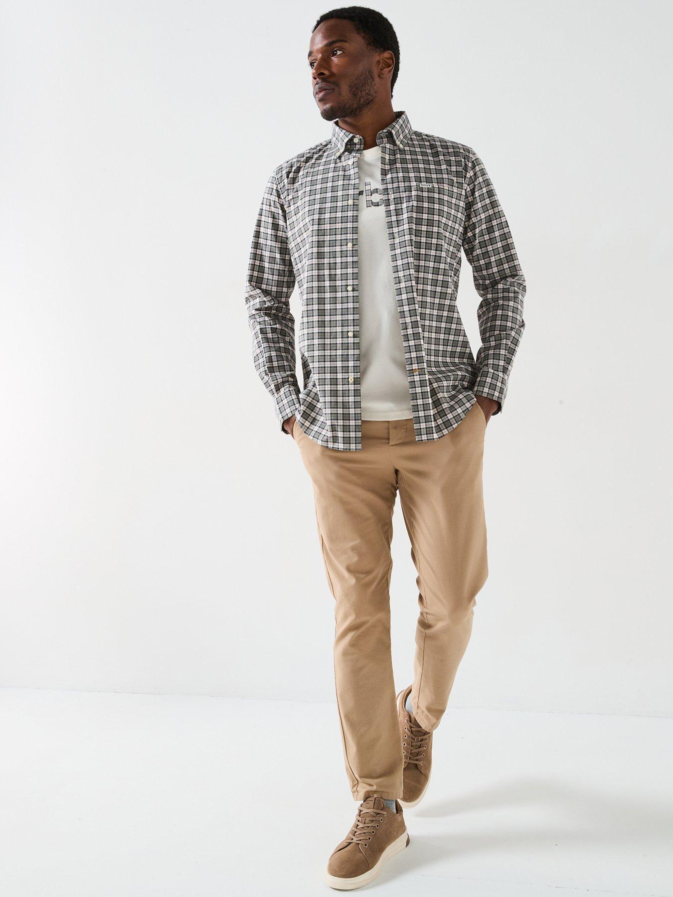 Image 3 of 6 of Barbour Kilnwick Tartan Logo Short Sleeve T-Shirt - Off White