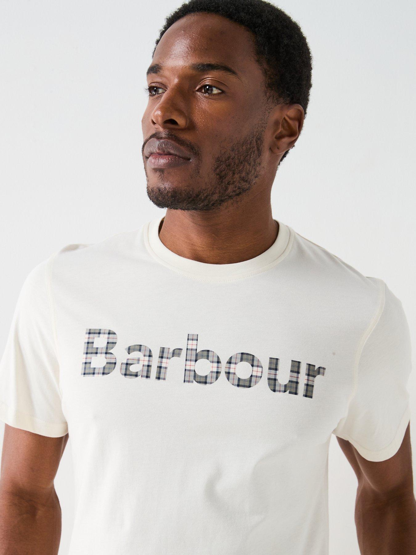 Image 4 of 6 of Barbour Kilnwick Tartan Logo Short Sleeve T-Shirt - Off White