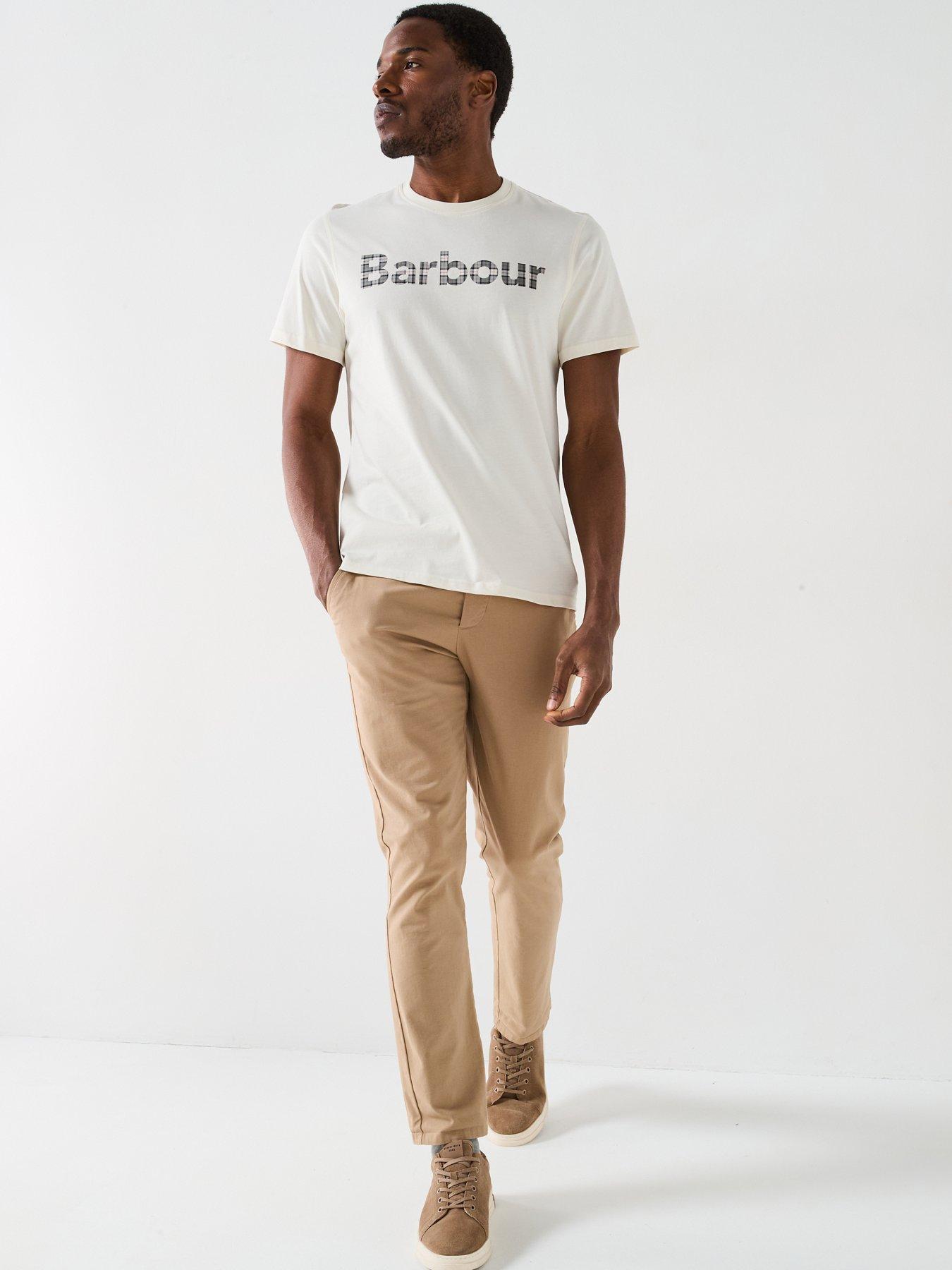 Image 5 of 6 of Barbour Kilnwick Tartan Logo Short Sleeve T-Shirt - Off White