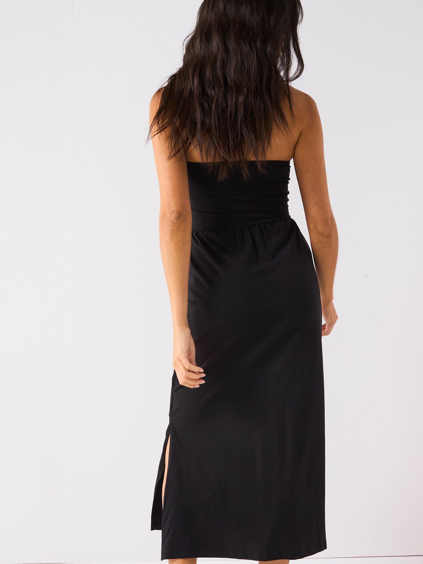 MUKTANK x ARDENCODE Fitted Ruched Mesh One-Shoulder Bandeau Dress