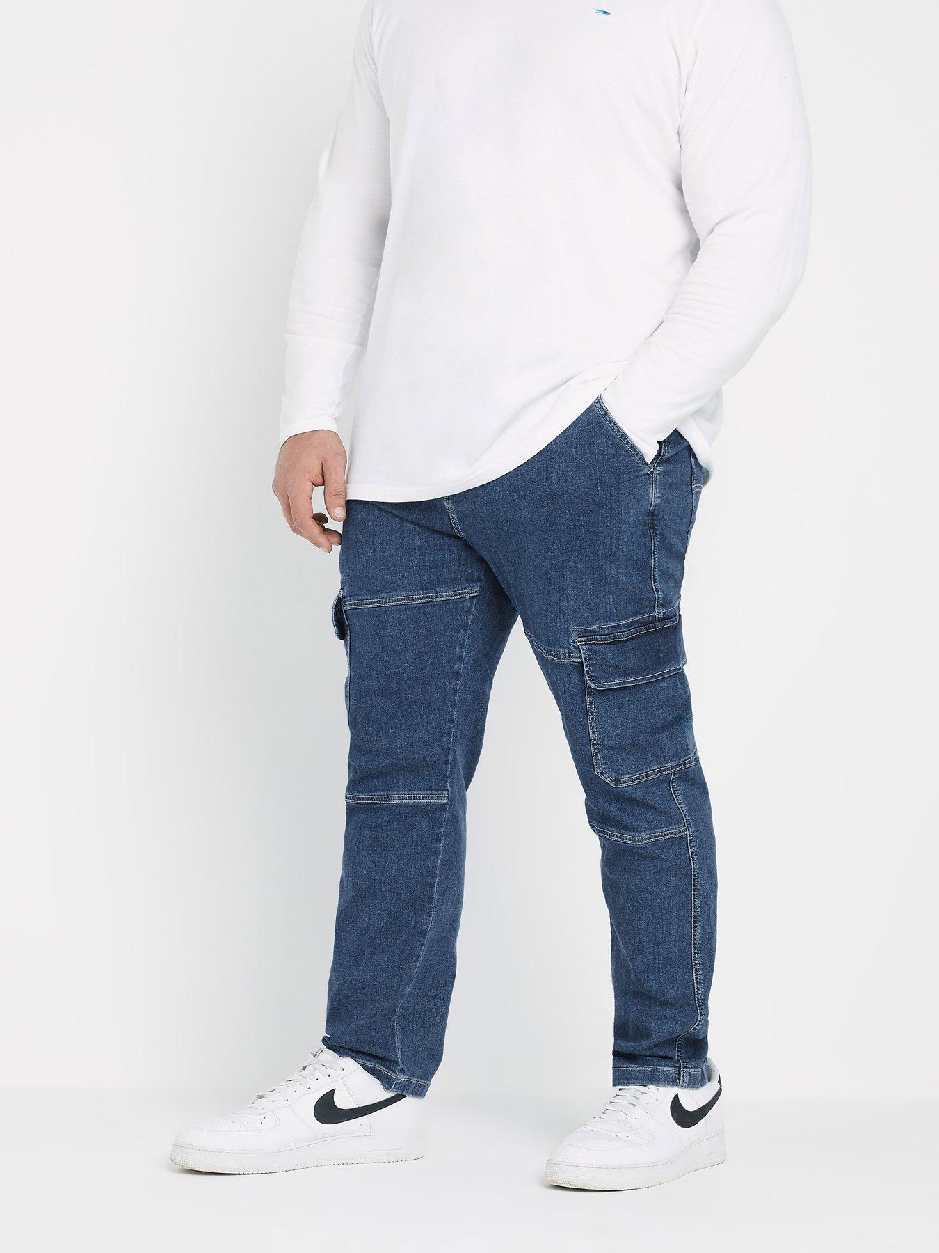 undefined Stretch Slim Fit Cargo Jeans 30" - Blue