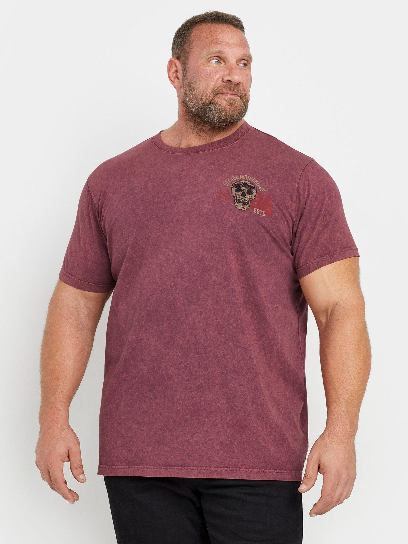 undefined Big  &  Tall Acid Wash Print T-Shirt - Red