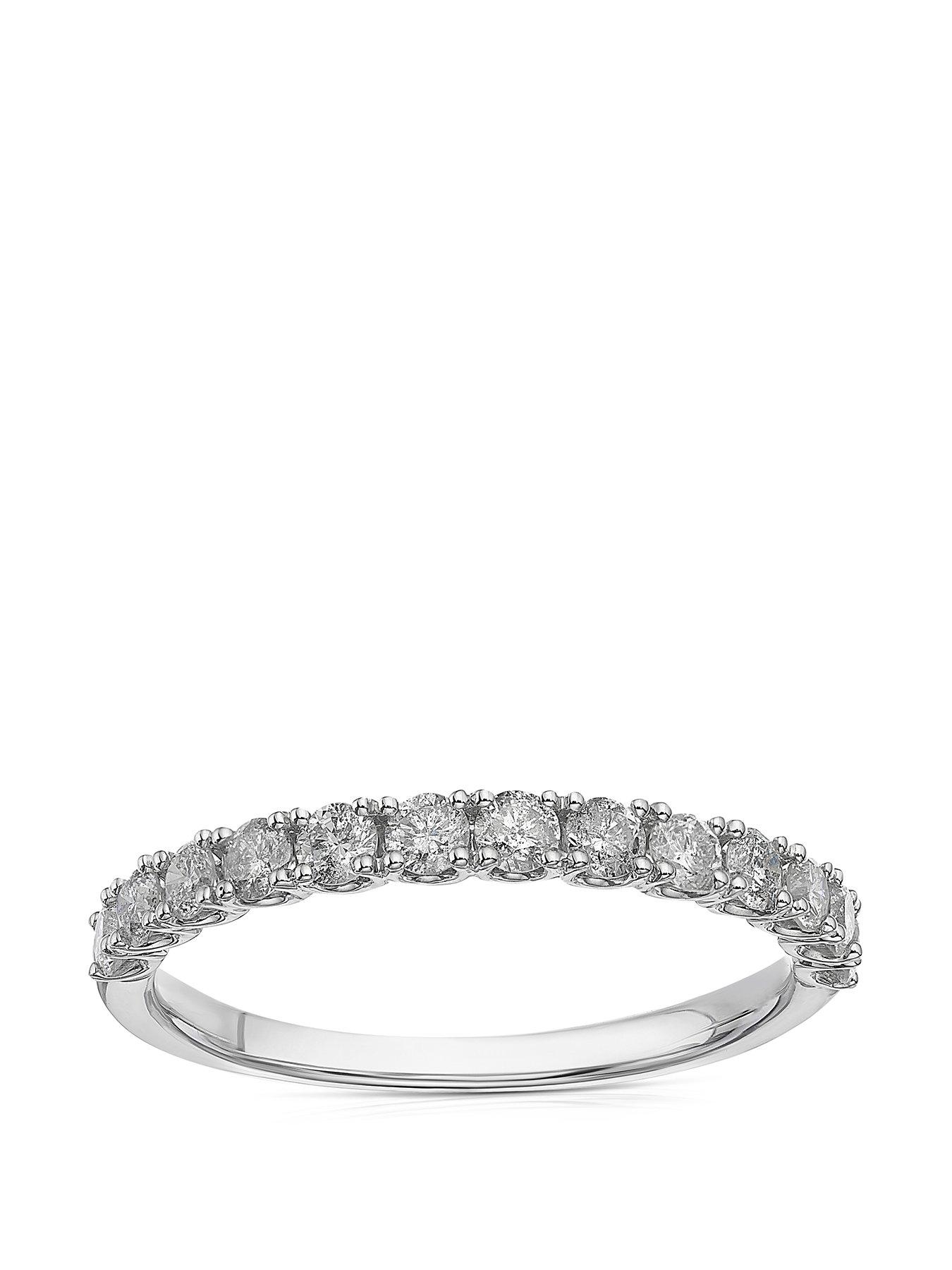 Product photograph of Ernest Jones 18ct White Gold 0 50ct Round Cut Diamond Eternity Ring from very.co.uk