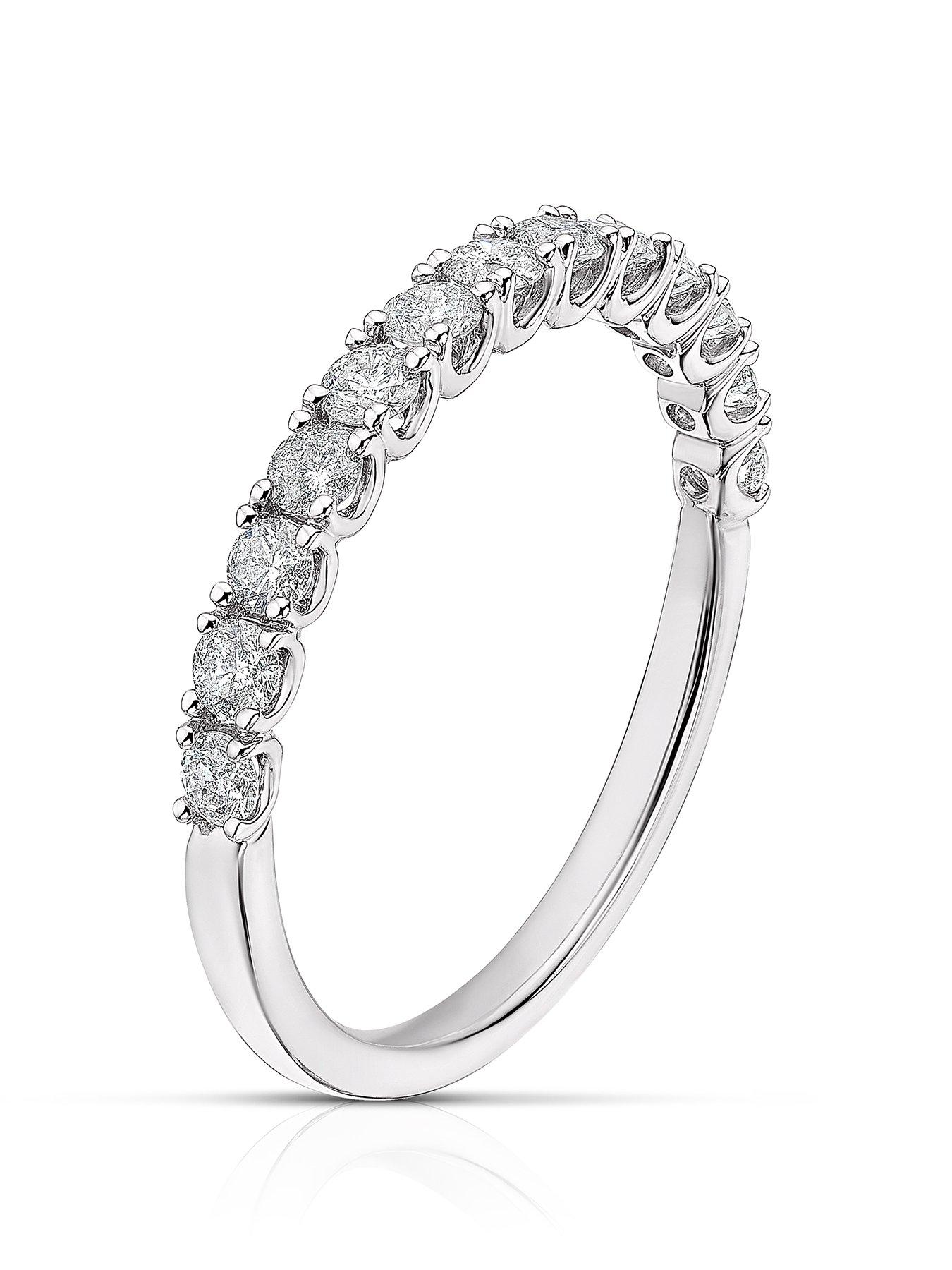 Image 2 of 6 of Ernest Jones 18ct White Gold 0.50ct Round Cut Diamond Eternity Ring