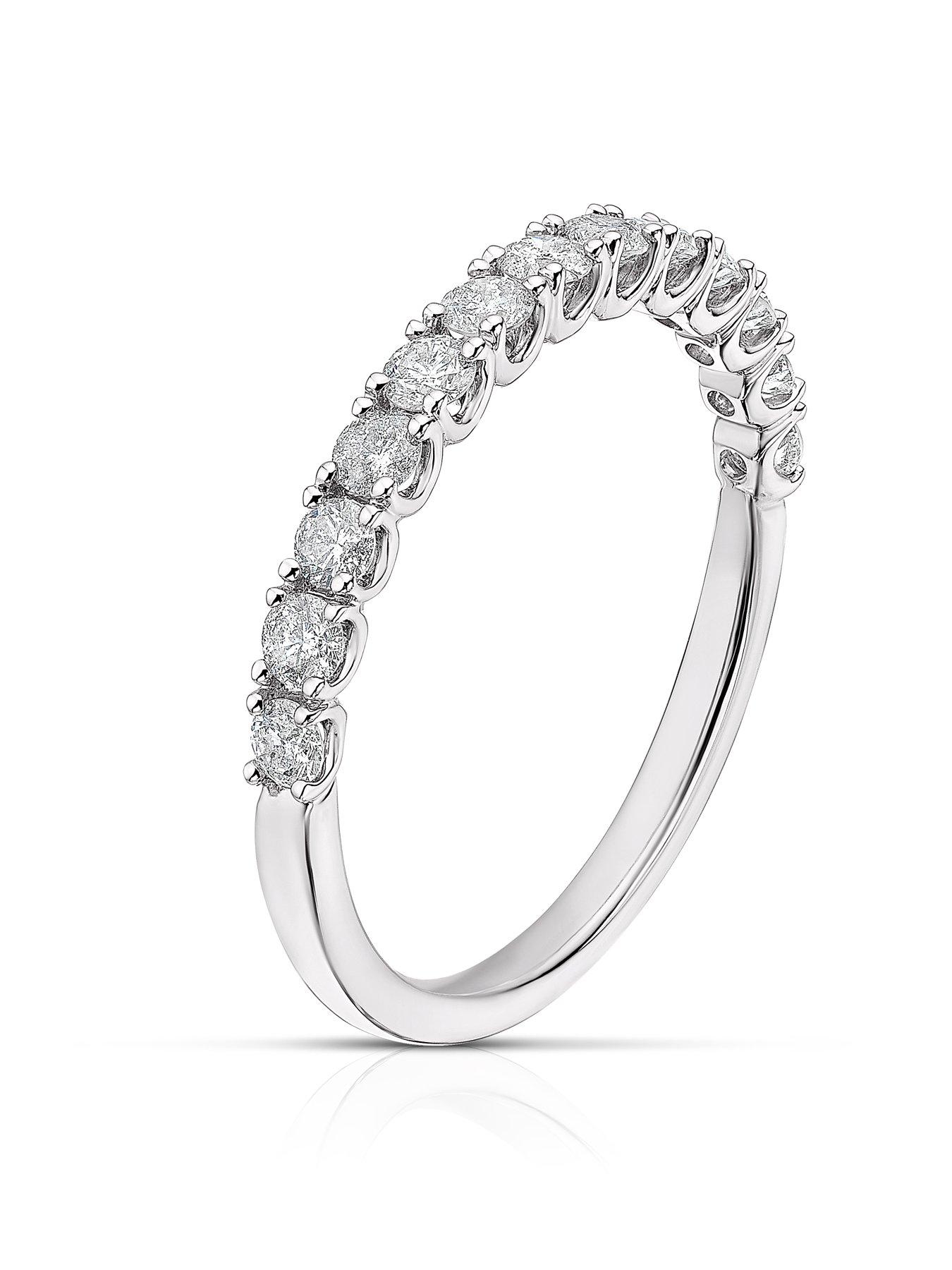 Image 4 of 6 of Ernest Jones 18ct White Gold 0.50ct Round Cut Diamond Eternity Ring