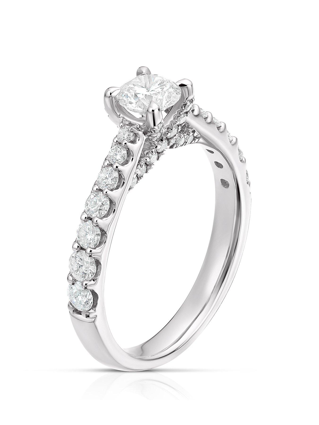 Ernest Jones Platinum 1ct Diamond Engagement Round Cut Four