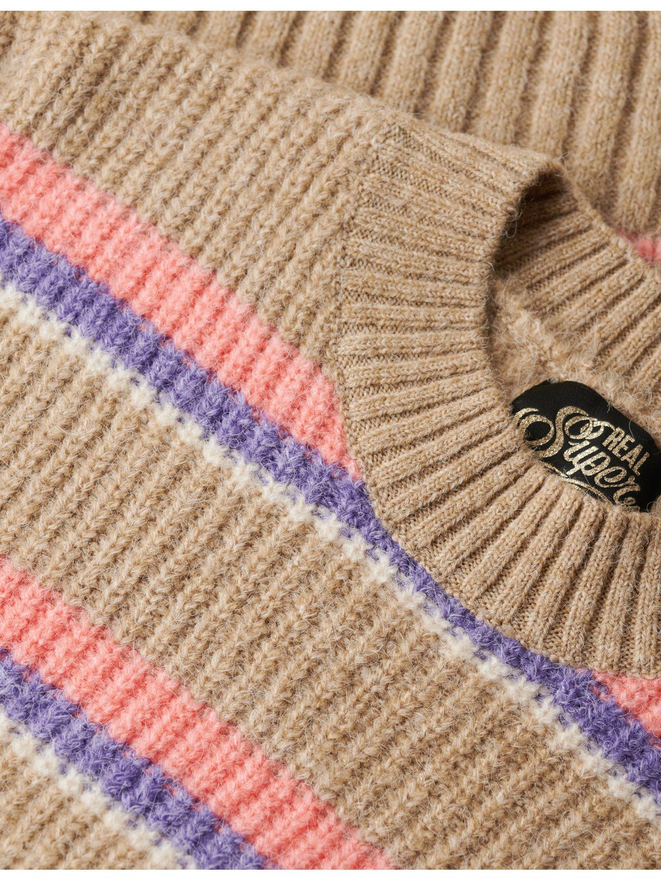 Image 5 of 5 of Superdry Multi Stripe Crew Jumper - Brown