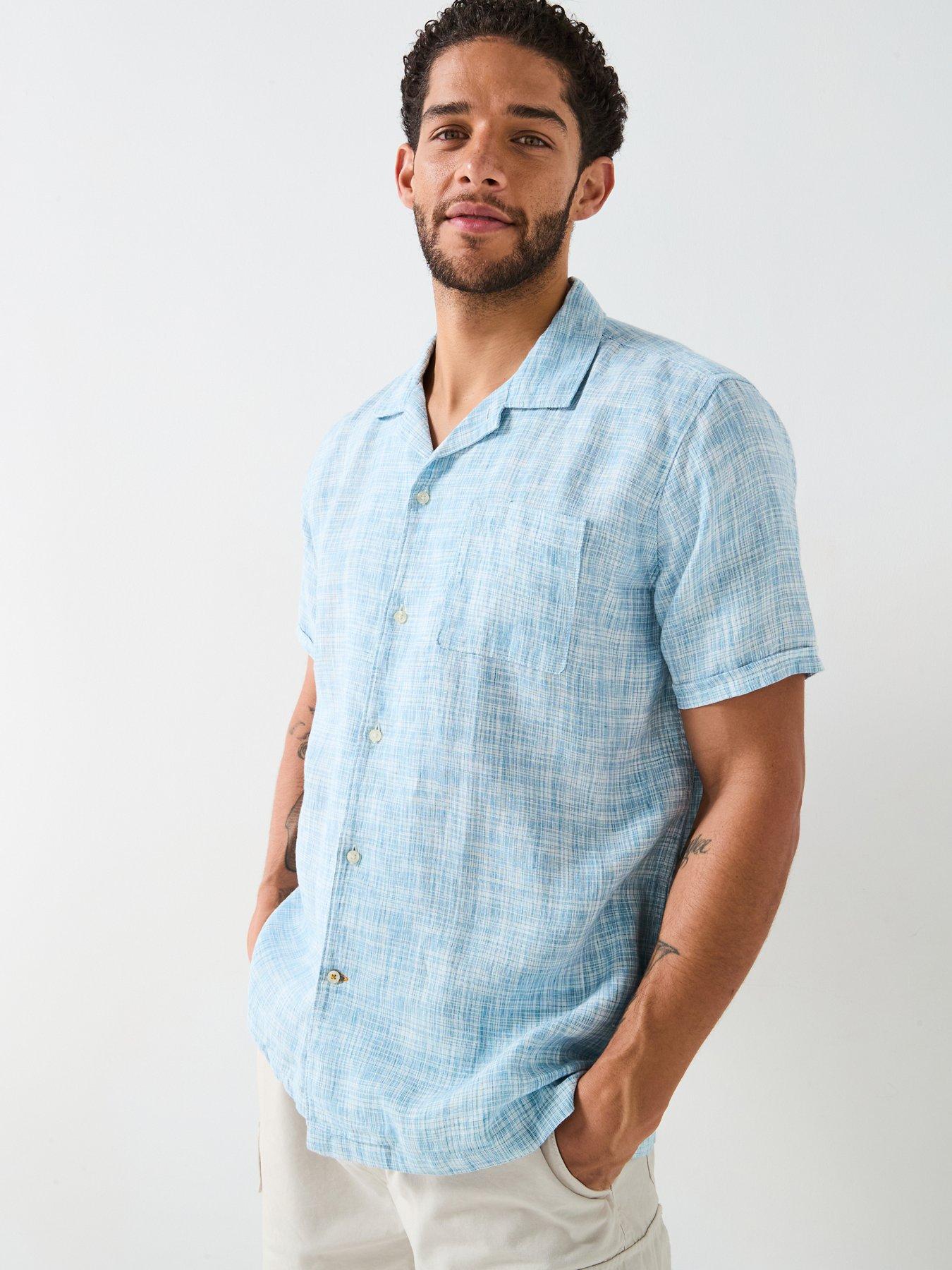 undefined Deveron Short Sleeve Regular Fit Shirt - Light Blue