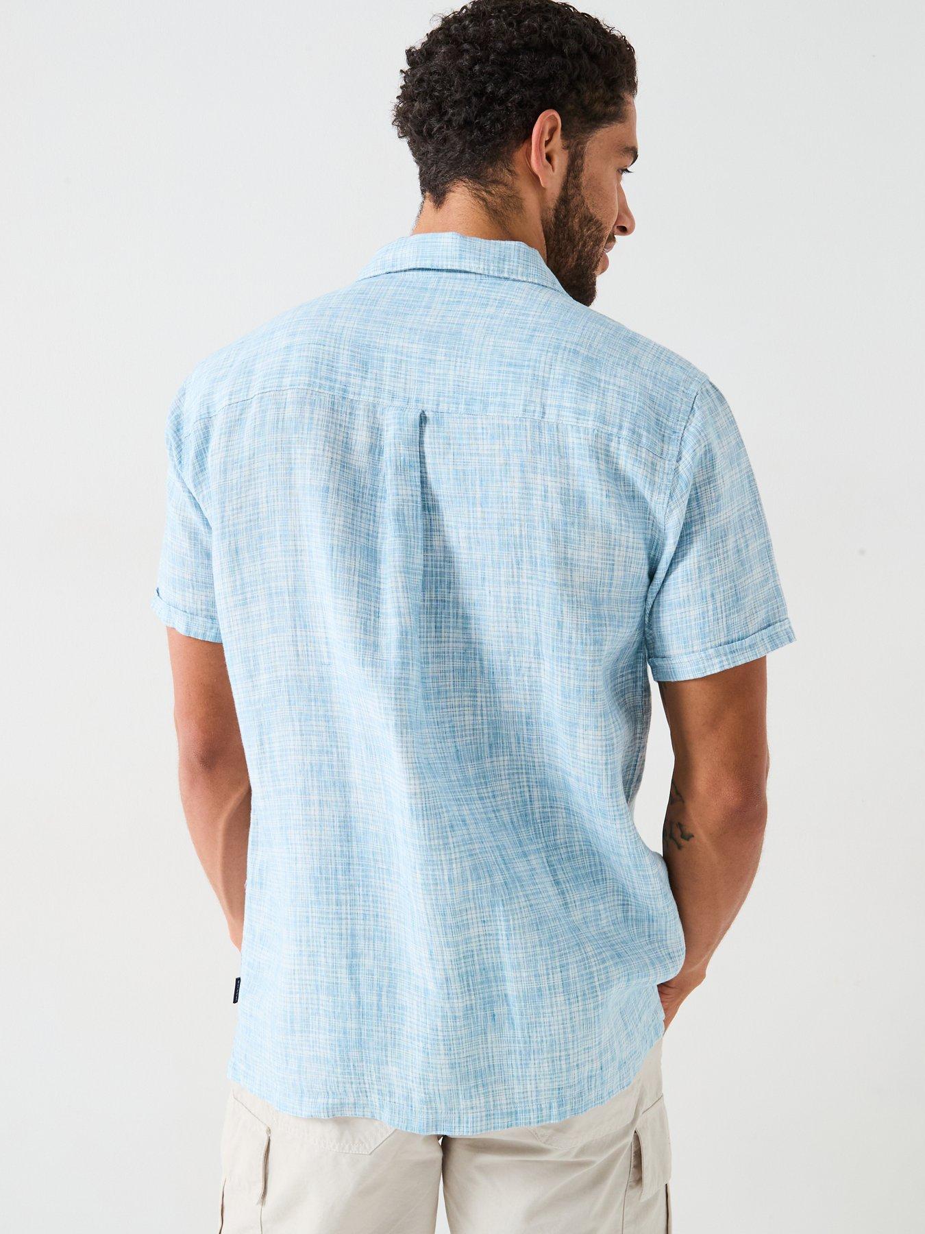 Image 2 of 6 of Barbour Deveron Short Sleeve Regular Fit Shirt - Light Blue