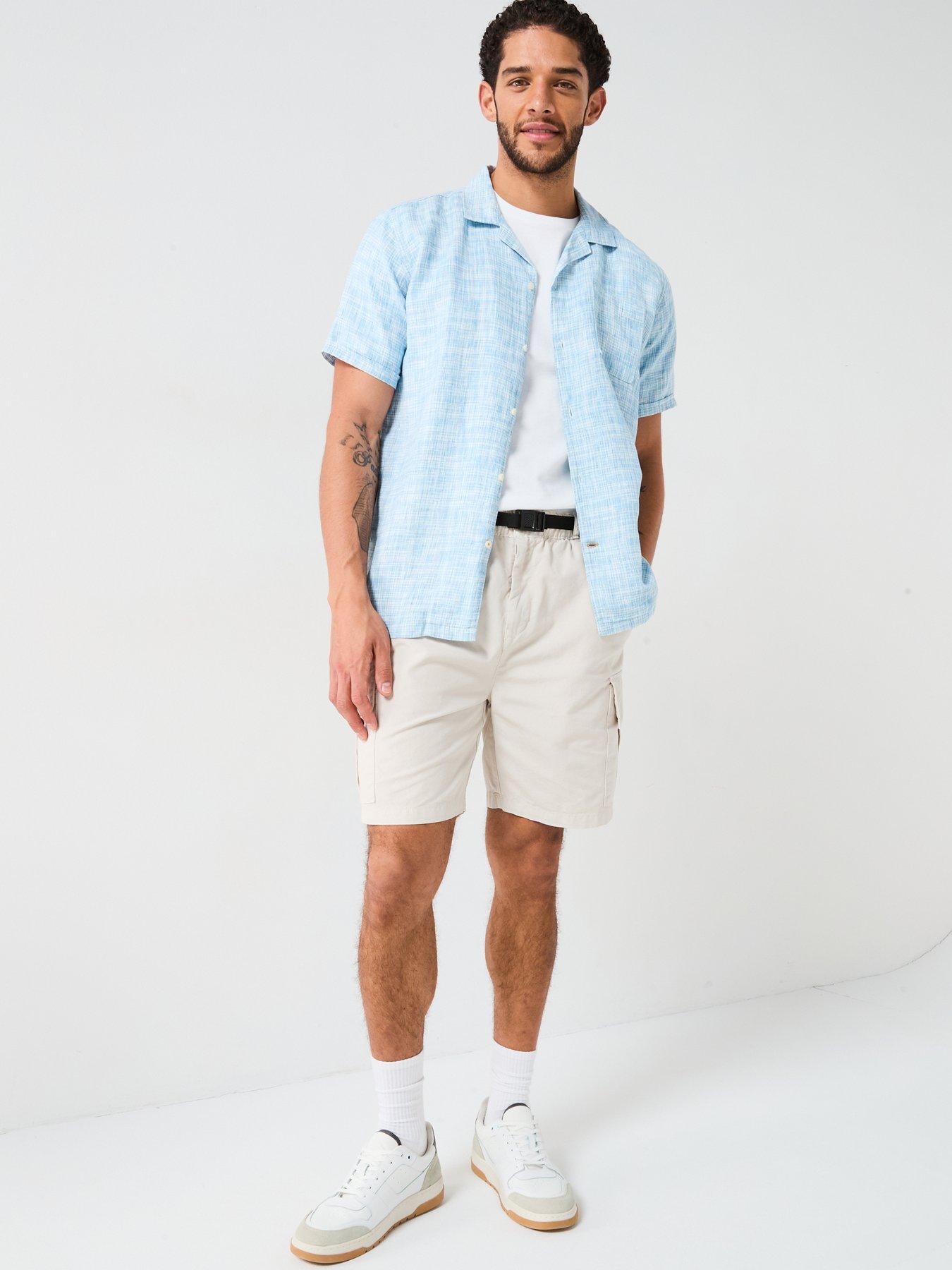 Image 3 of 6 of Barbour Deveron Short Sleeve Regular Fit Shirt - Light Blue