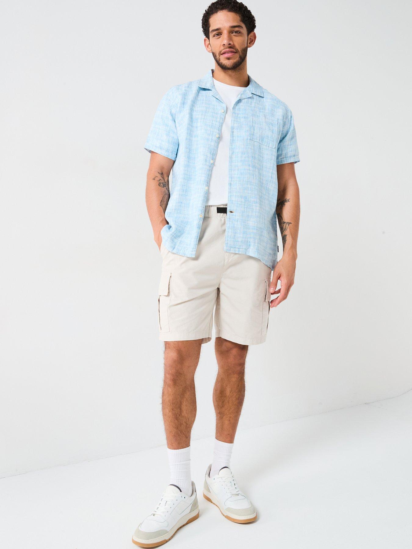 Image 4 of 6 of Barbour Deveron Short Sleeve Regular Fit Shirt - Light Blue