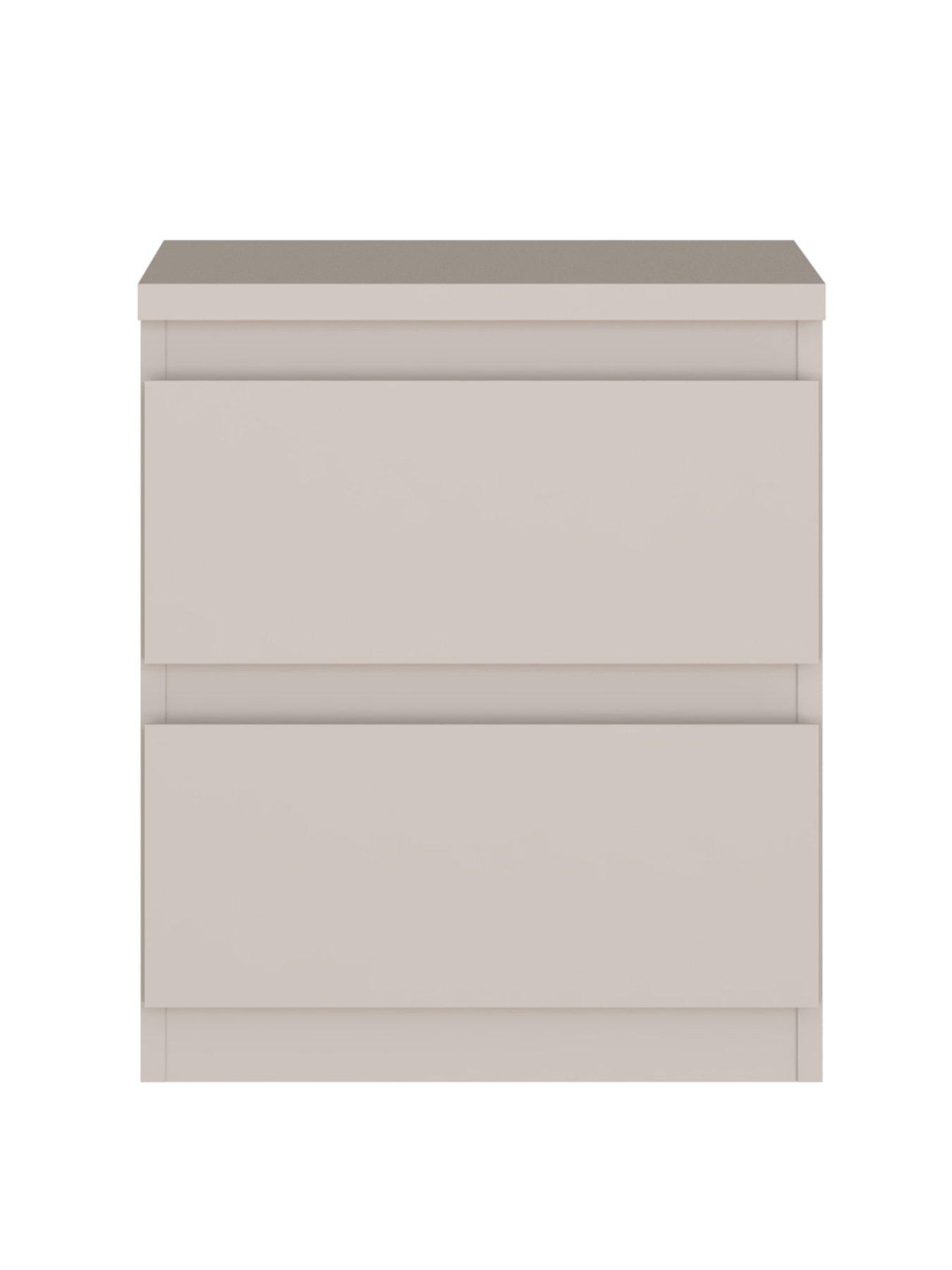 Image 4 of 7 of Very Home Lisson 3 Piece Bedroom Furniture Set - 3 Door Mirrored Wardrobe, 5 Drawer Chest and 2 Drawer Bedside Table - Oatmeal - FSC&reg; Certified