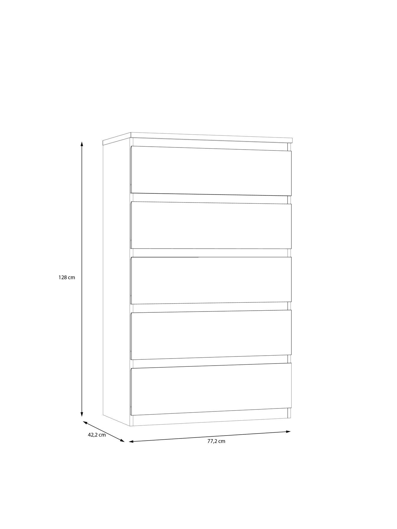 Image 6 of 7 of Very Home Lisson 3 Piece Bedroom Furniture Set - 3 Door Mirrored Wardrobe, 5 Drawer Chest and 2 Drawer Bedside Table - Oatmeal - FSC&reg; Certified
