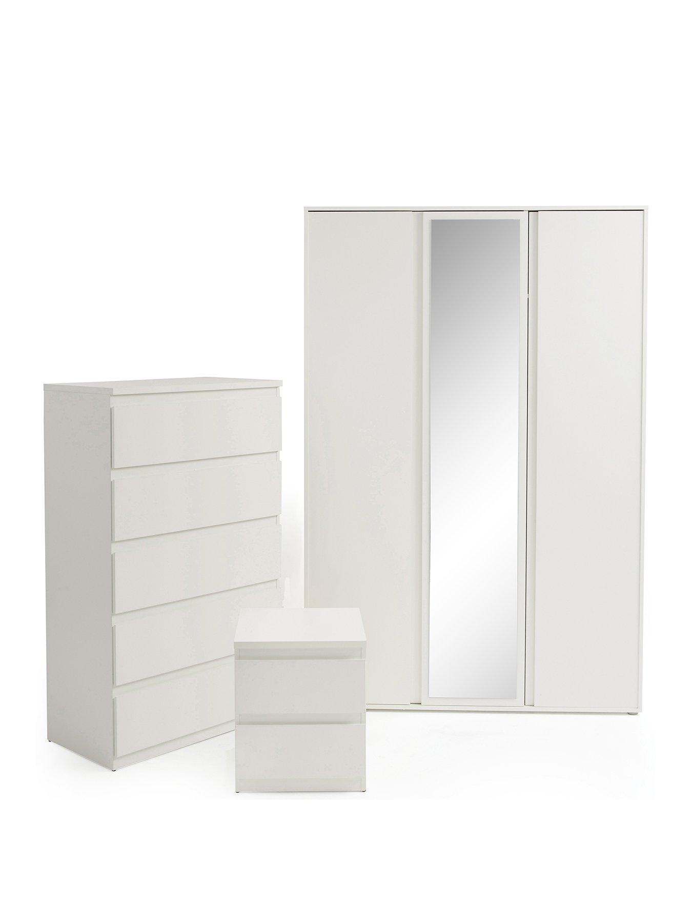 Image 2 of 6 of The Very Collection Lisson 3 Piece Package - 3 Door Wardrobe, 5 Drawer Chest and 2 Drawer&nbsp;Bedside Chest&nbsp;- FSC&reg; Certified