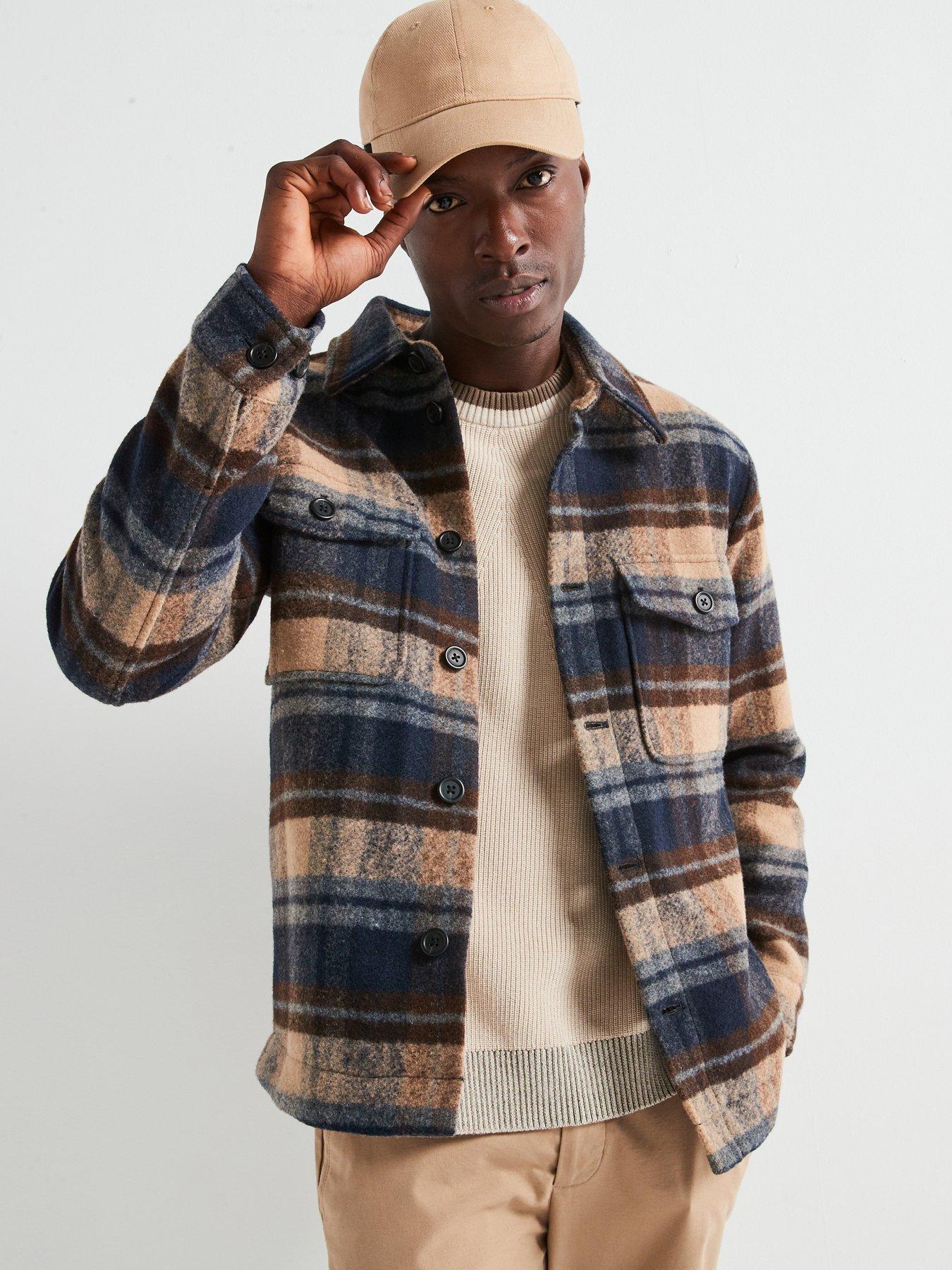 SELECTED HOMME Overshirt met borstzakken, model 'PEDER' in beige online
