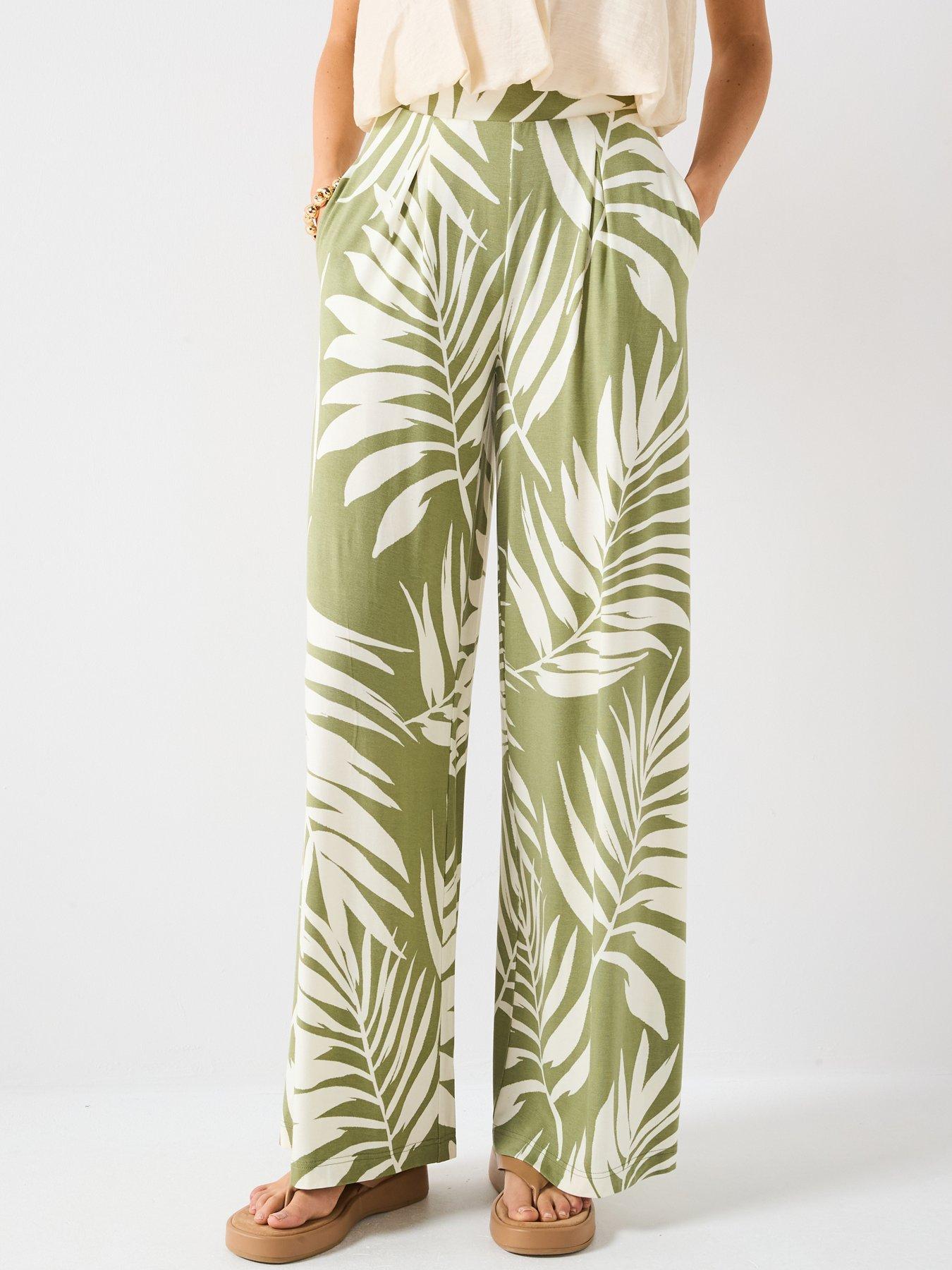 undefined High Waisted Wide Leg Trouser - Print