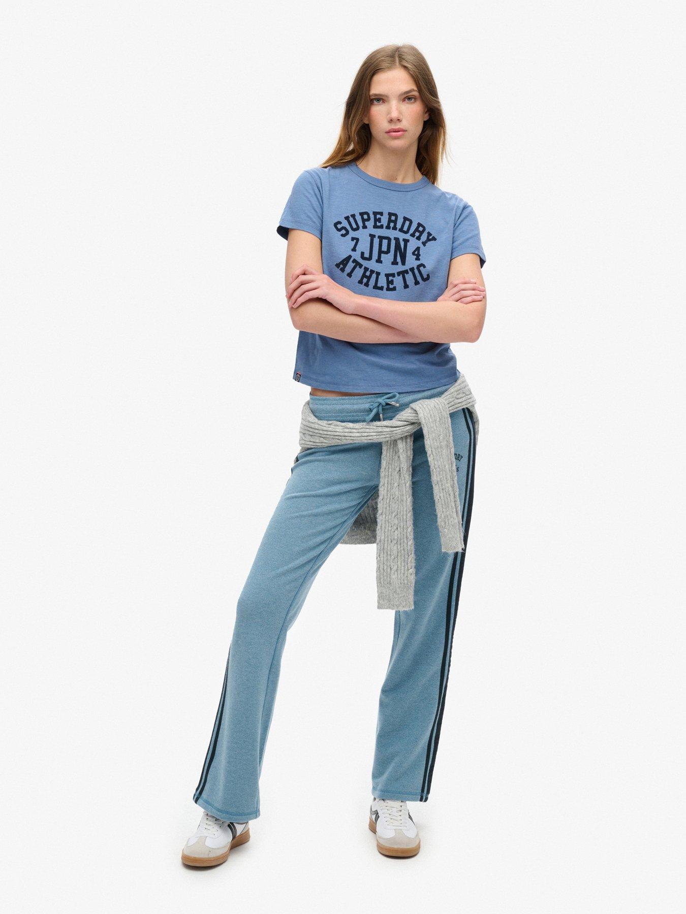 Superdry Athletic Stripe Flared Jogger - Blue