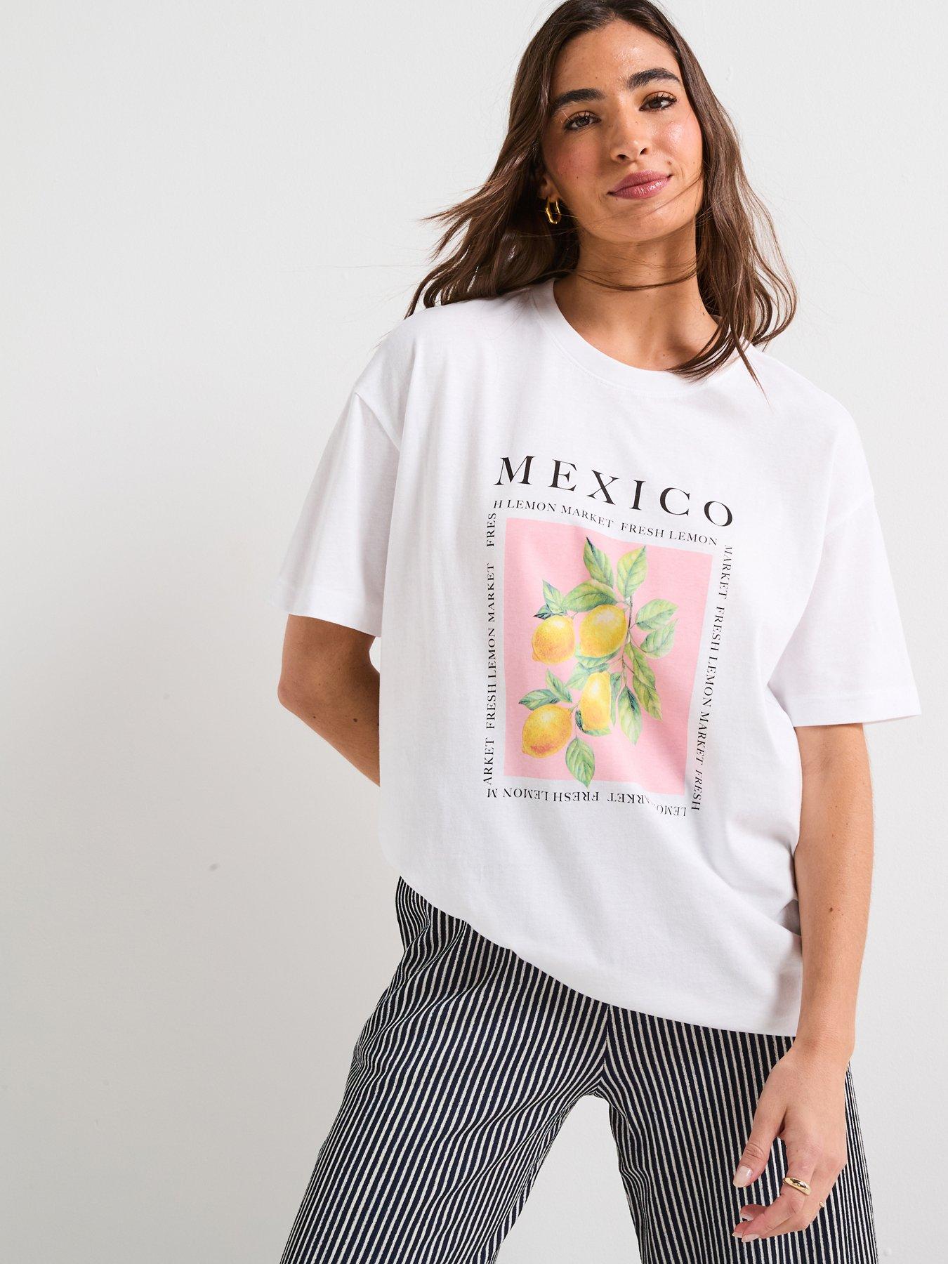 undefined Mexico Oversized Graphic T-shirt - White