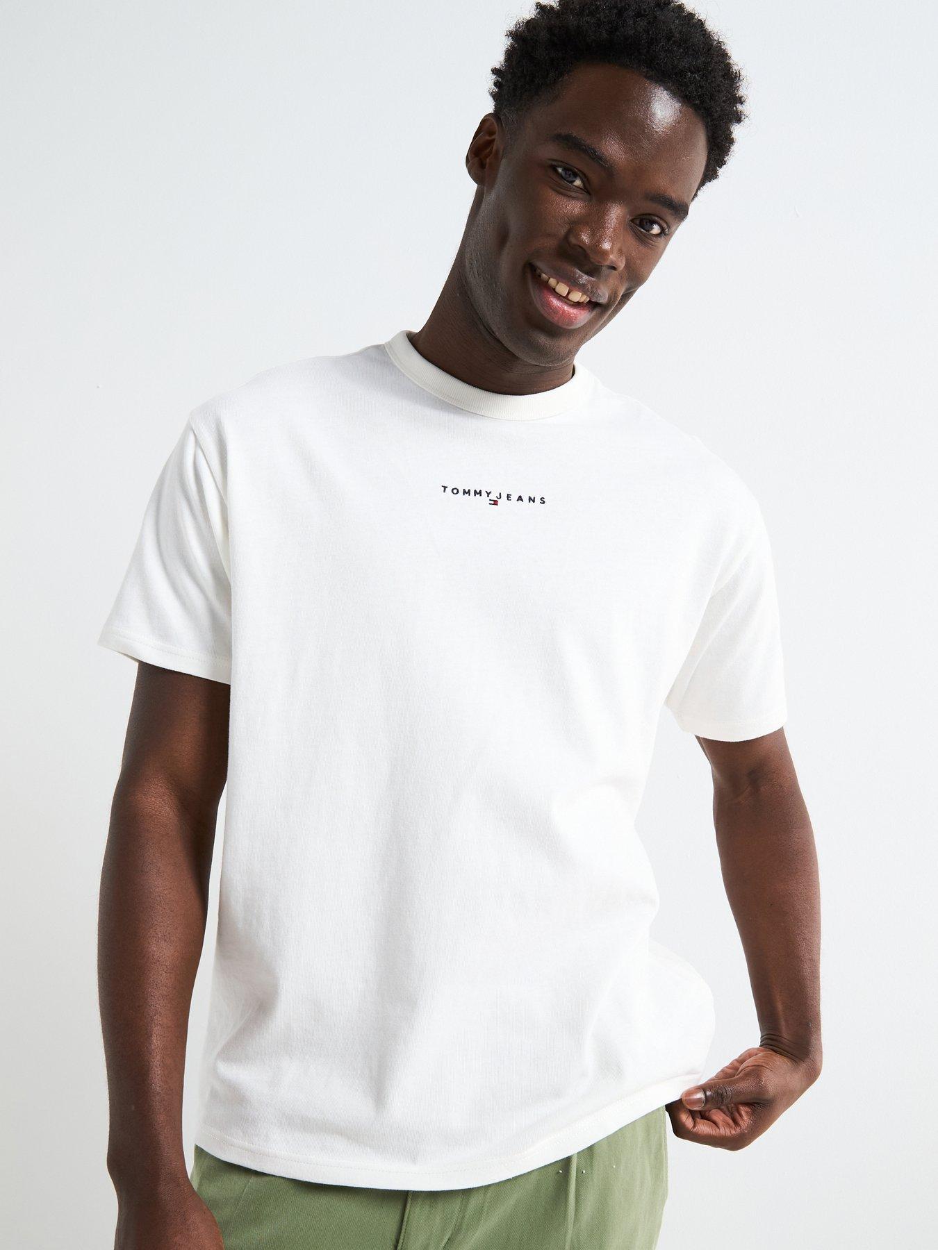 Tommy Jeans Relaxed Linear Logo T-shirt - Off White