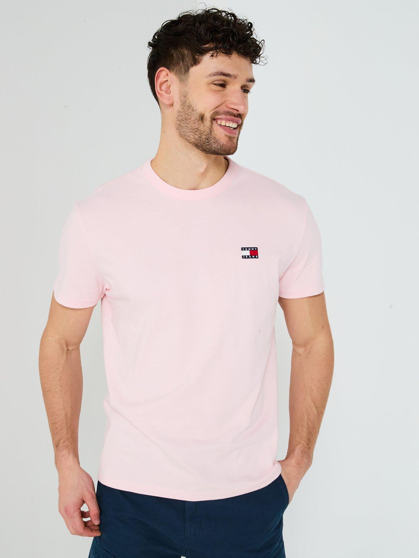 undefined Regular Fit Left Chest Badge T-Shirt - Light Pink