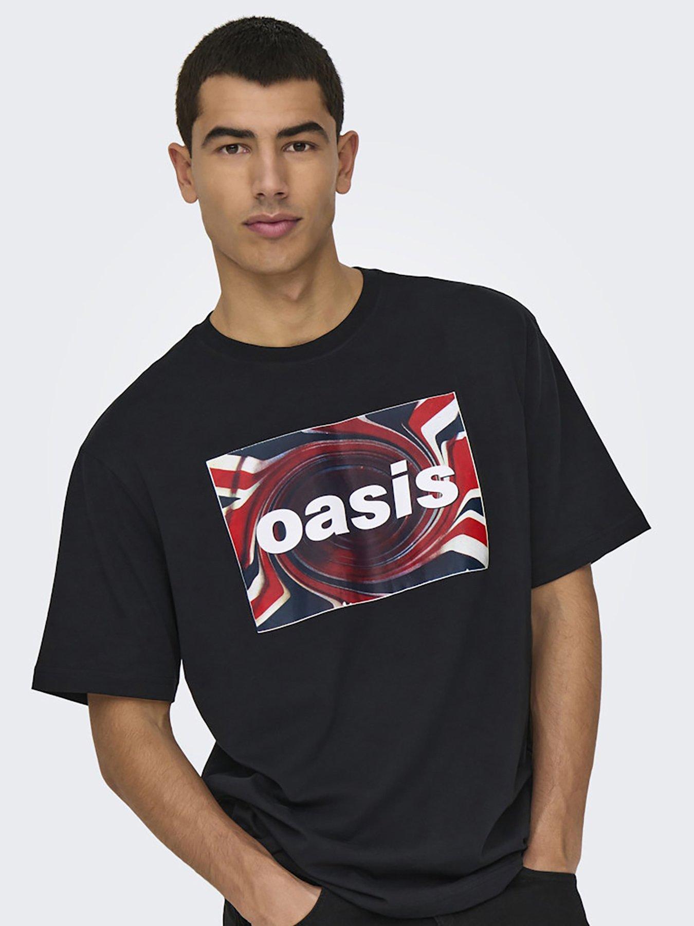 undefined Short Sleeve Swirl Logo Oasis T-Shirt - Black