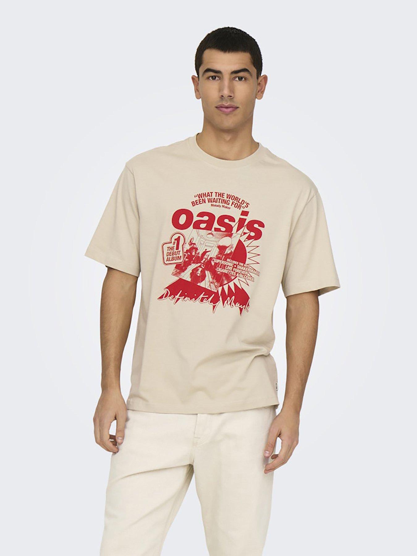 Image 4 of 6 of ONLY & SONS Short Sleeve Cartoon Oasis T-Shirt - Cream