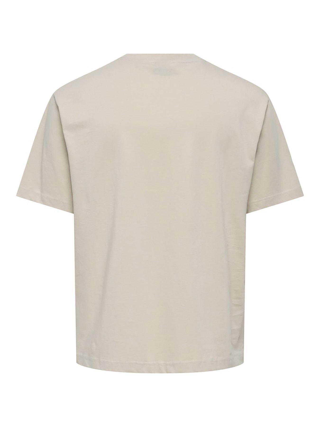Image 6 of 6 of ONLY & SONS Short Sleeve Cartoon Oasis T-Shirt - Cream