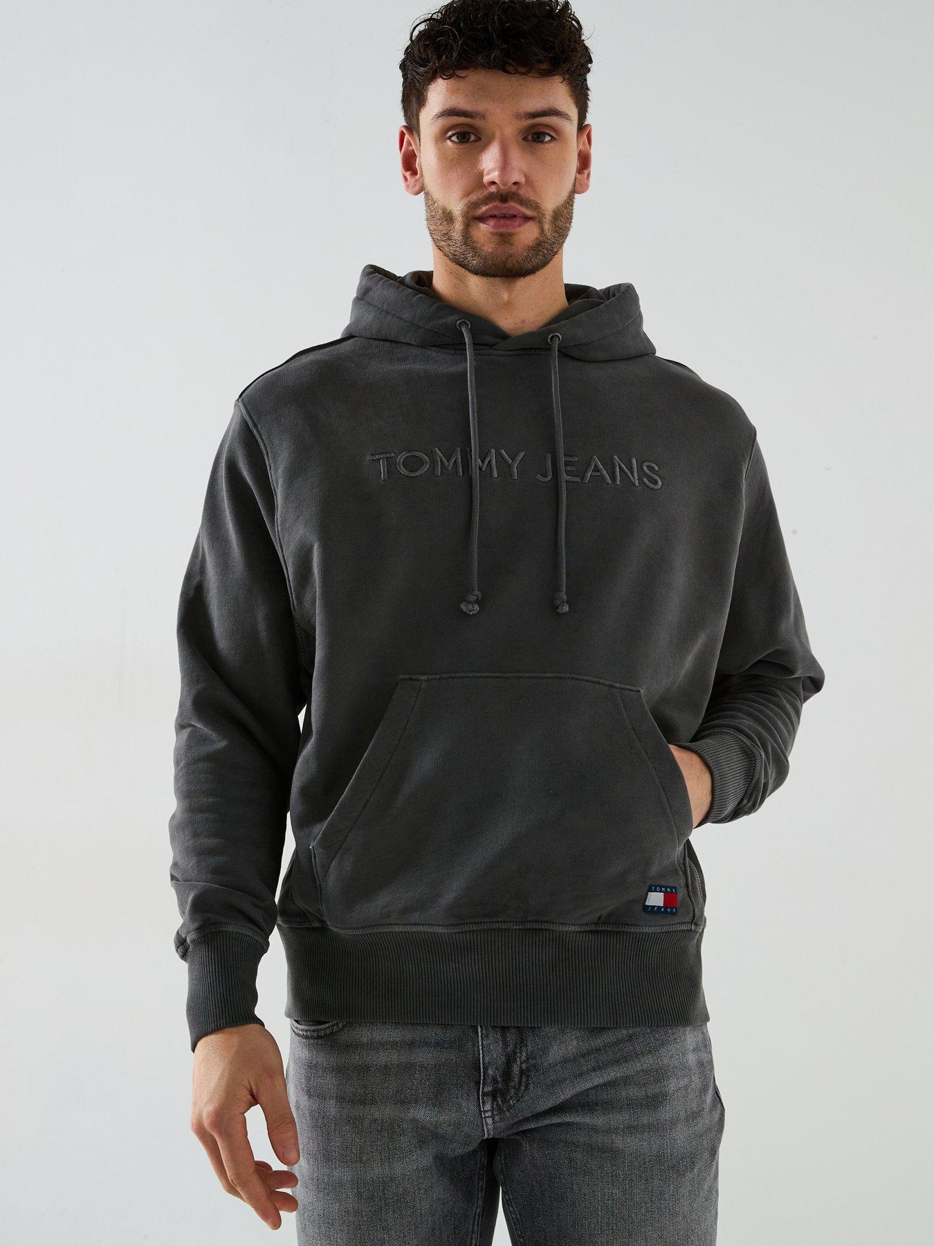undefined Relaxed Label Logo Hoodie - Black