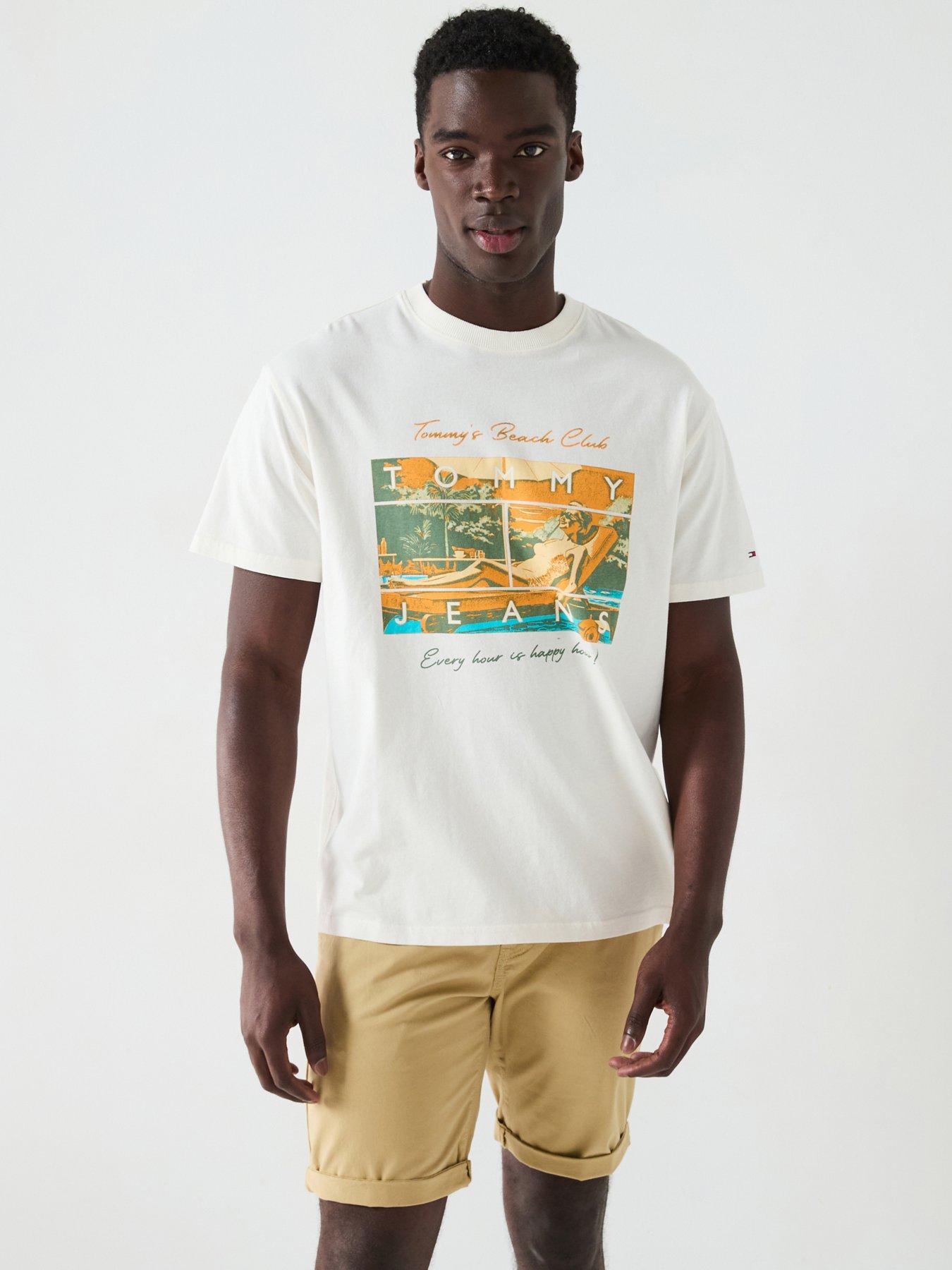 undefined Relaxed Beach Club Graphic T-Shirt - White