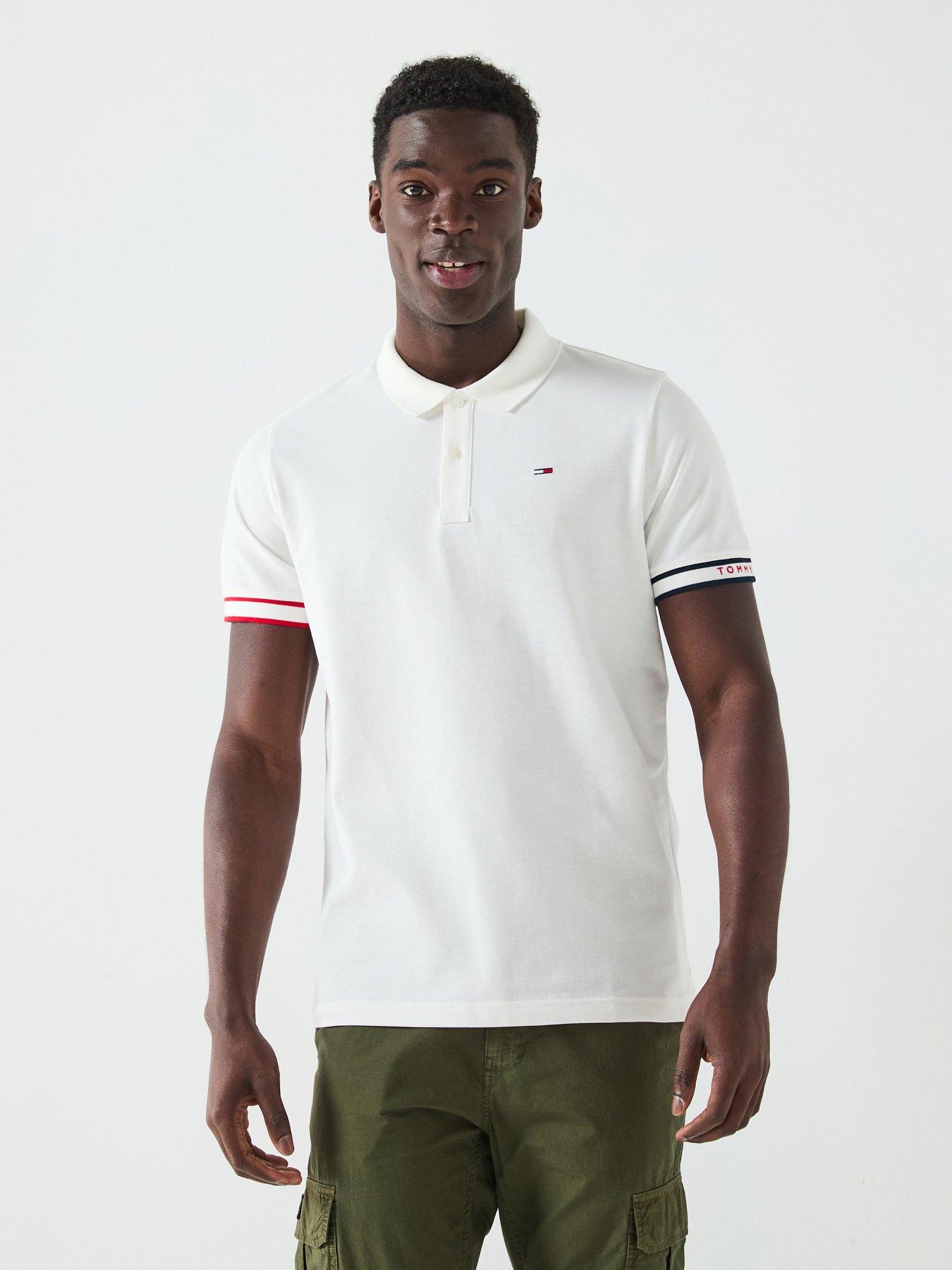 undefined Slim Fit Flag Cuff Polo Shirt - Off White