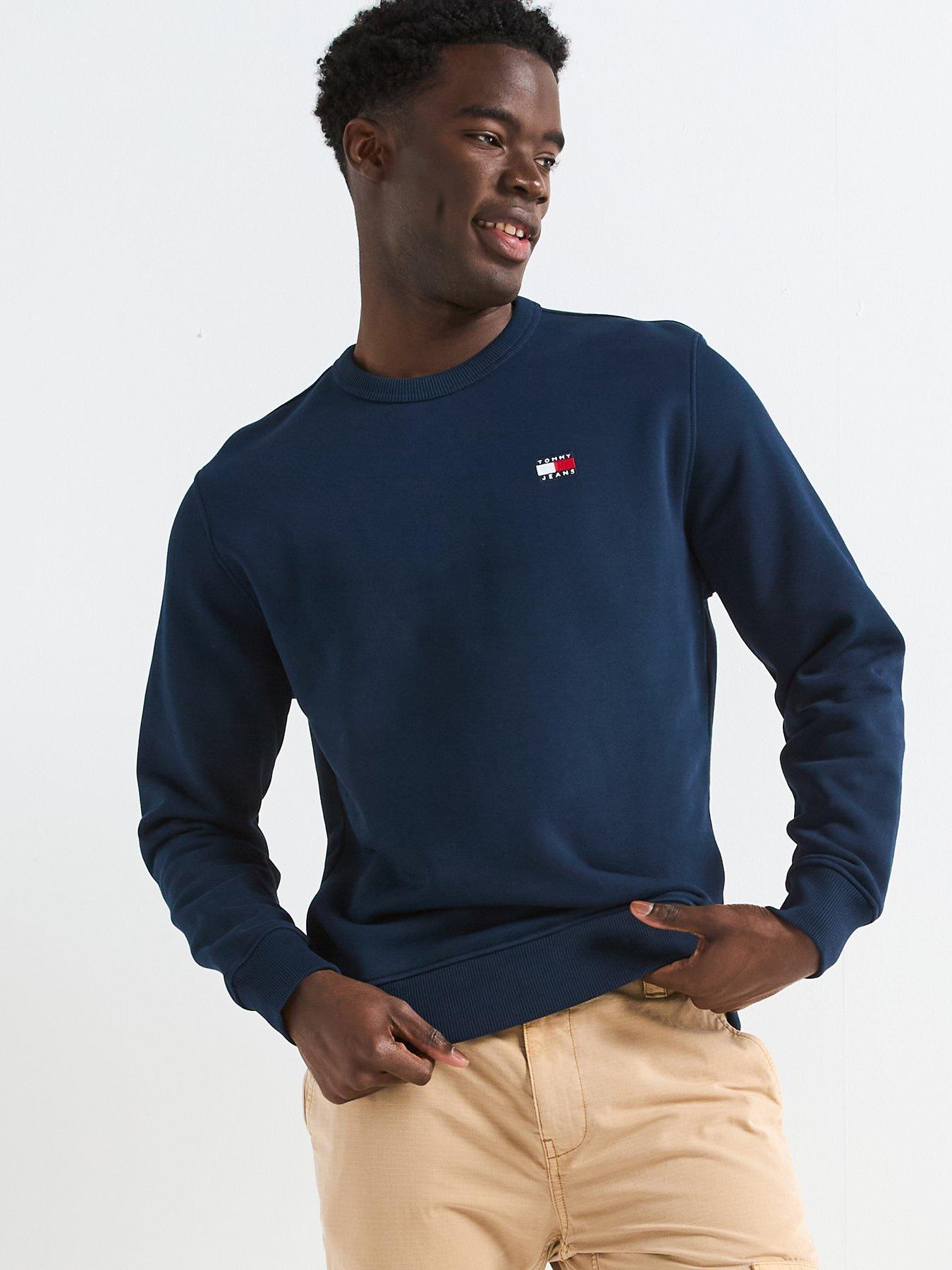 Tommy Jeans Regular Fit Left Chest Badge Crew Neck Sweatshirt - Navy