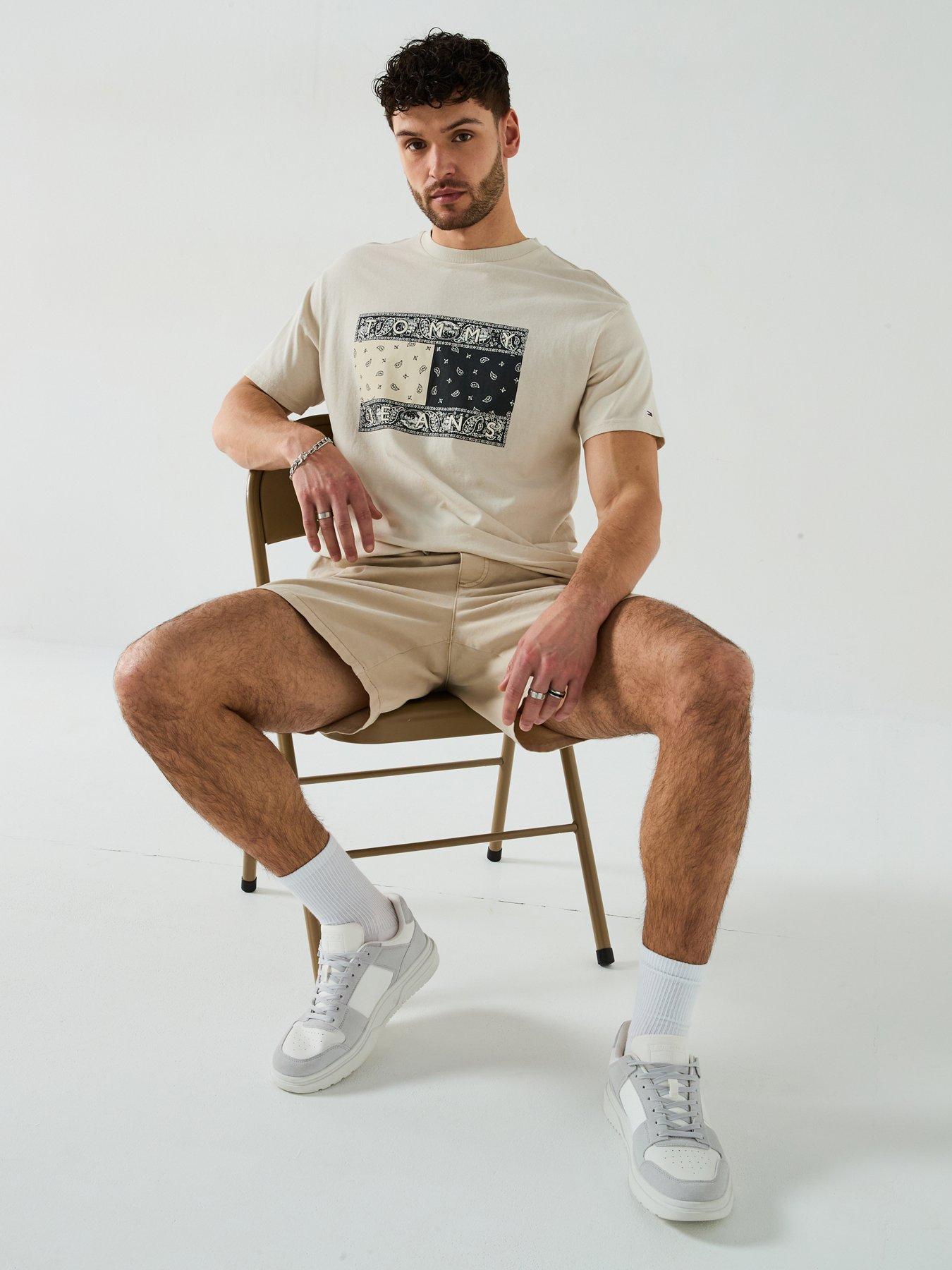 Image 4 of 6 of Tommy Jeans Loose Elasticated Waist Beach Shorts - Natural