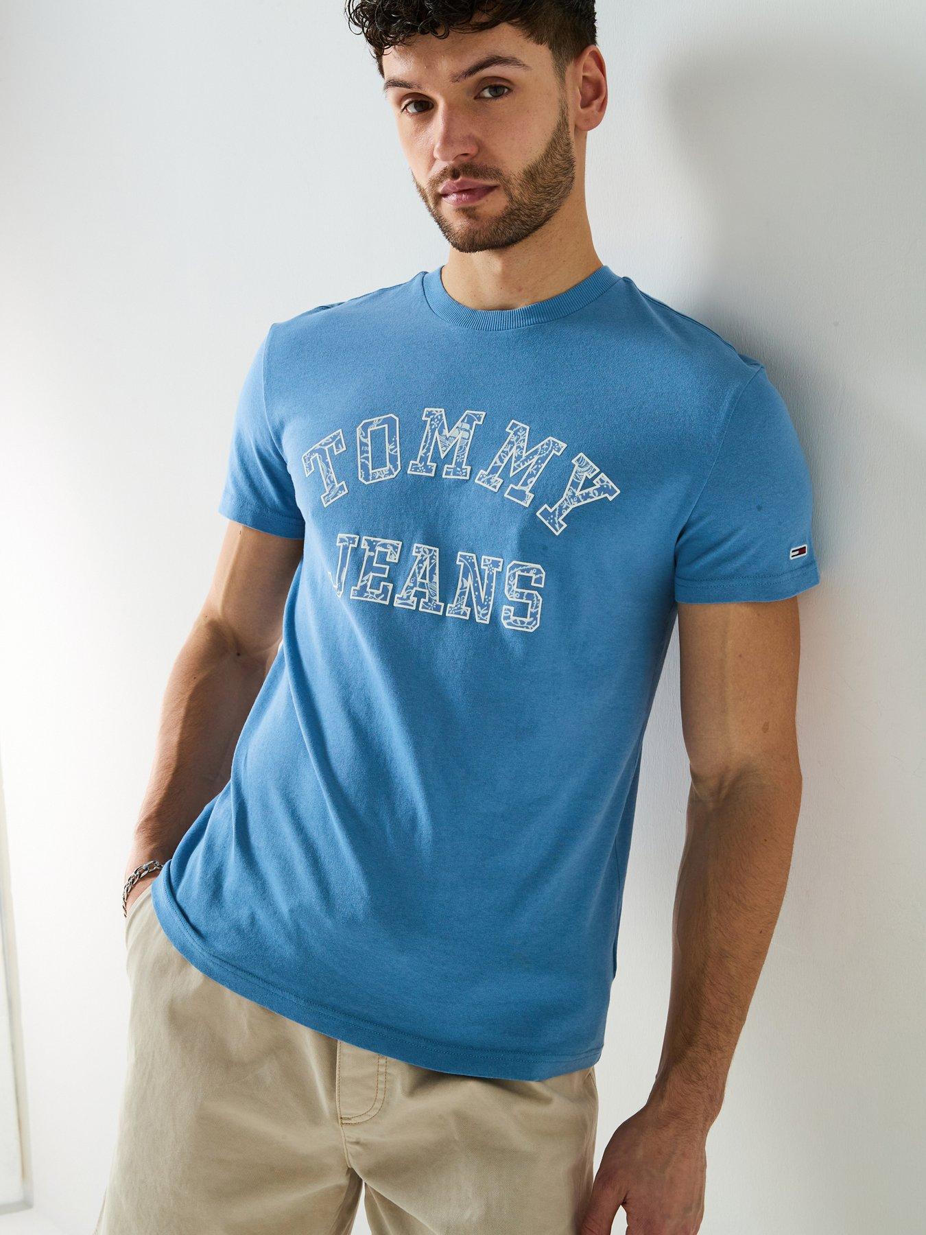 undefined Paisley Varsity Logo T-Shirt - Light Blue