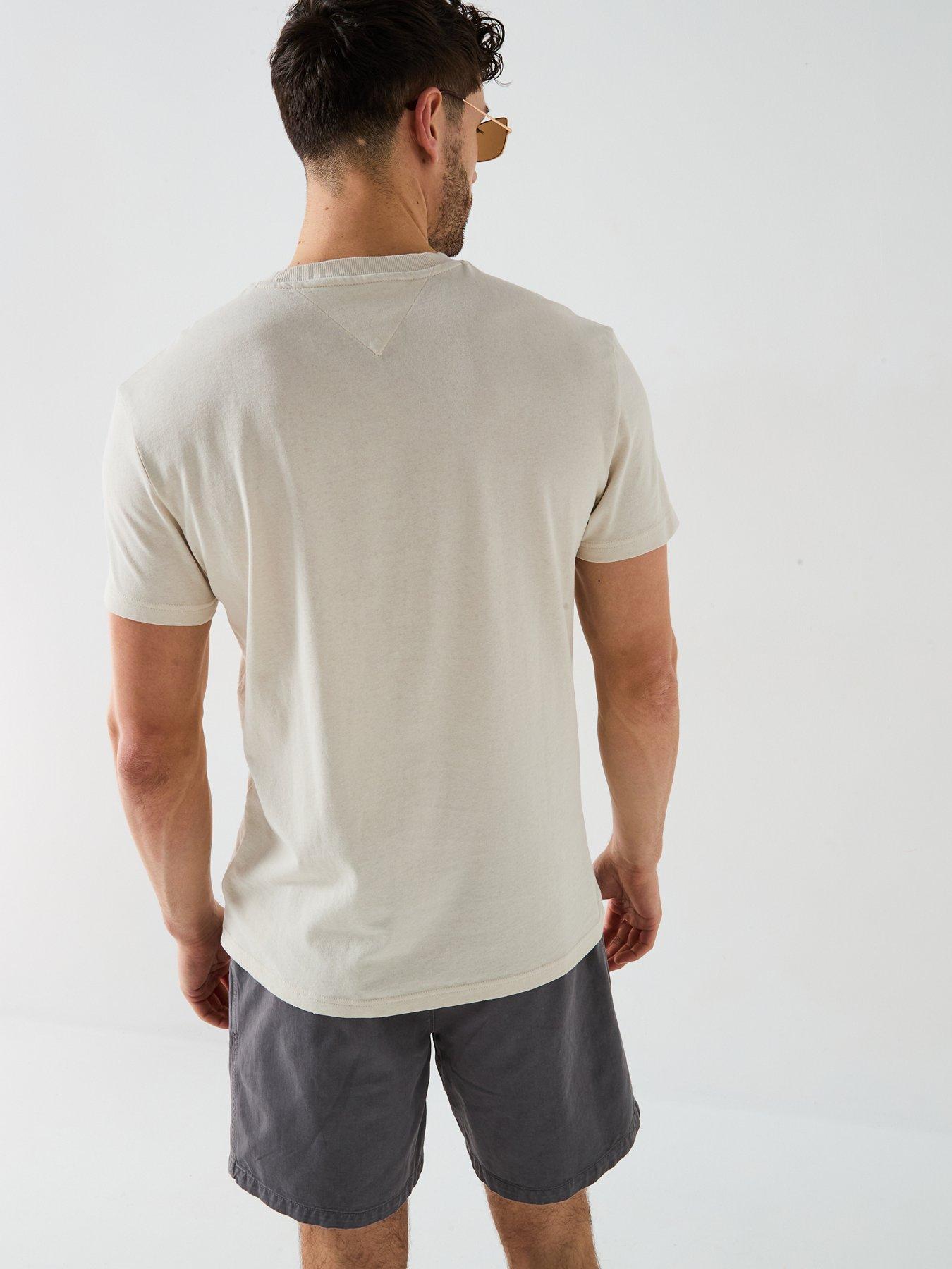 Image 2 of 6 of Tommy Jeans Paisley Varsity Logo T-Shirt - Natural