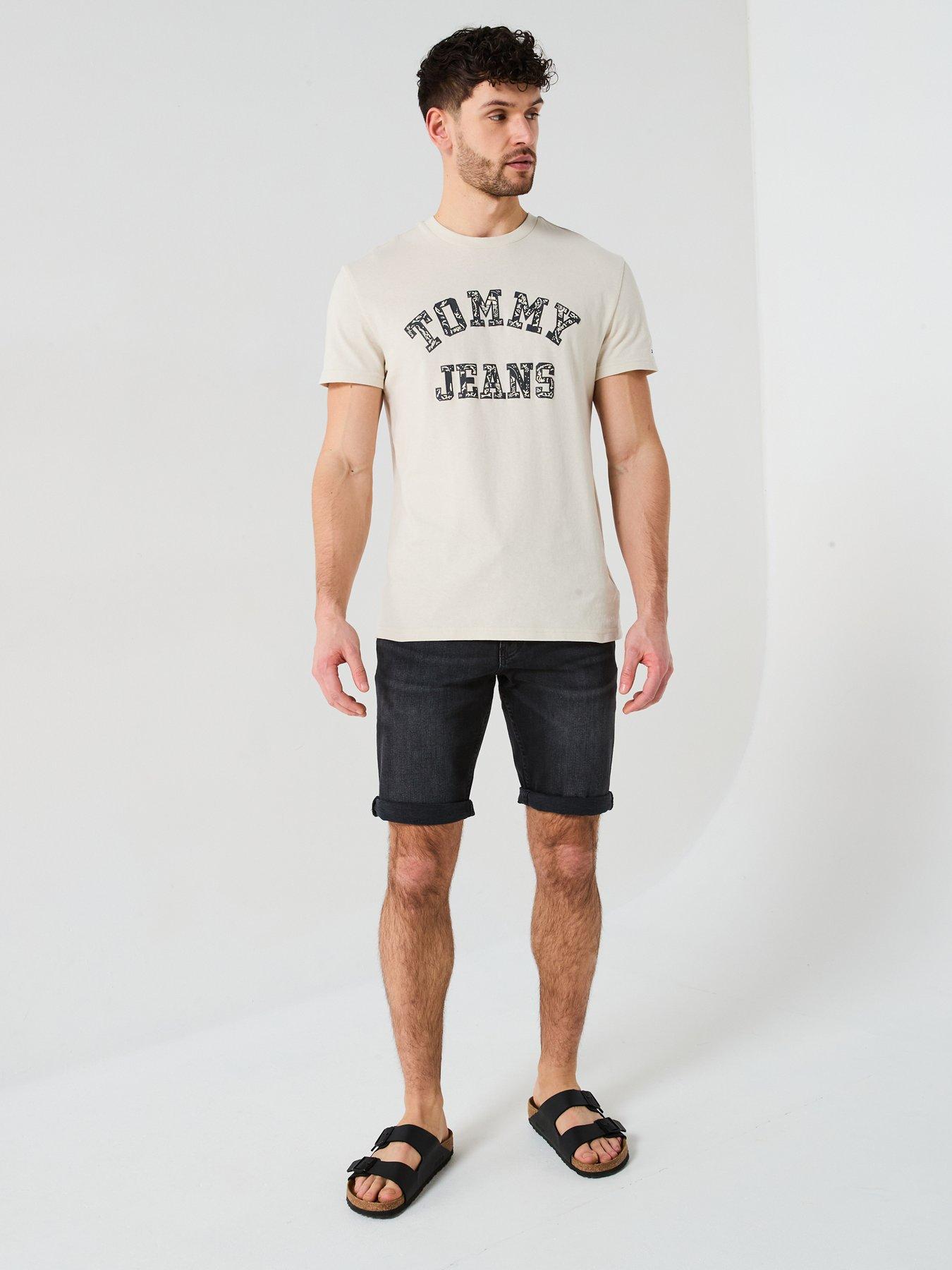 Image 3 of 6 of Tommy Jeans Paisley Varsity Logo T-Shirt - Natural