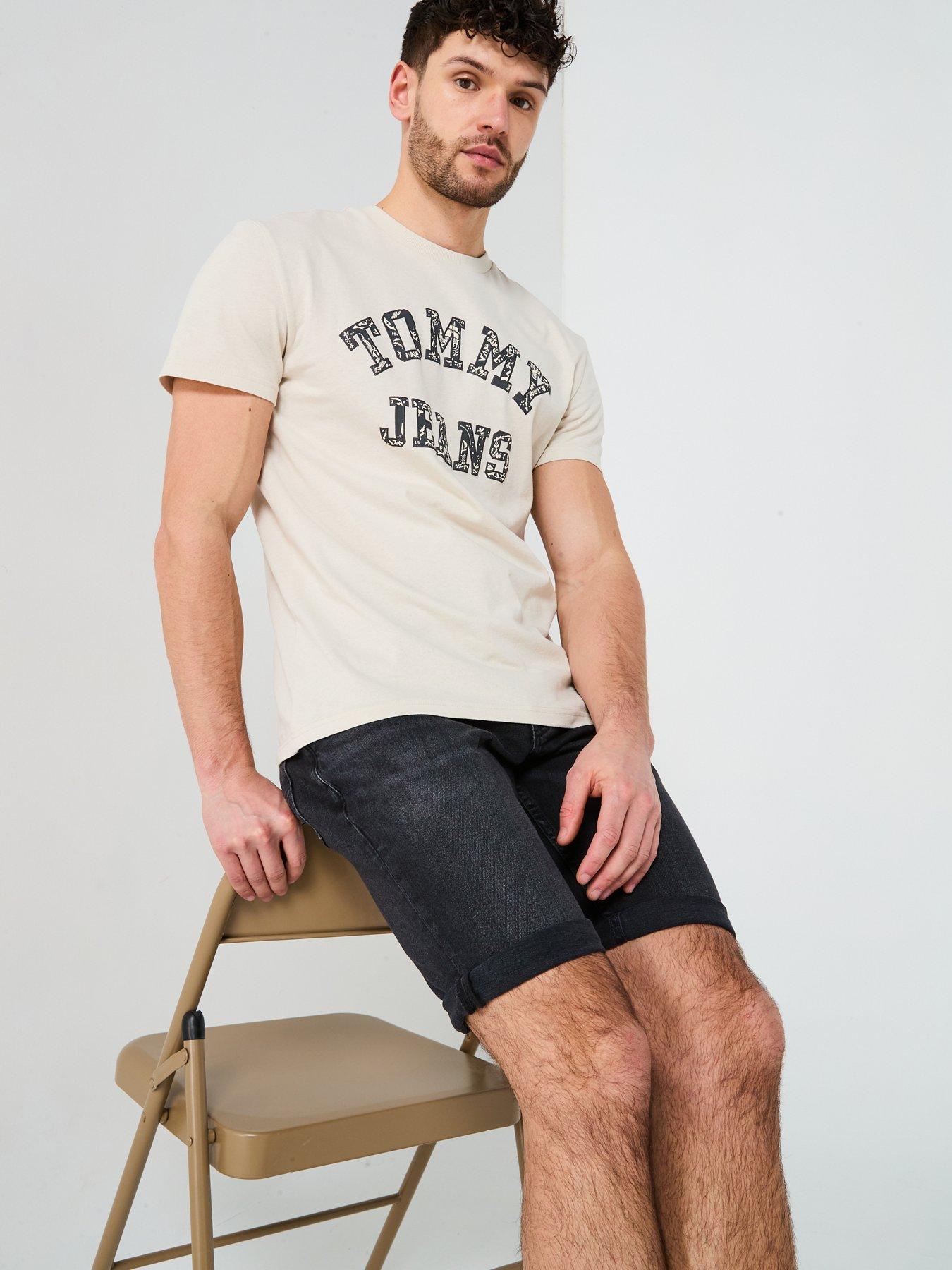 Image 5 of 6 of Tommy Jeans Paisley Varsity Logo T-Shirt - Natural