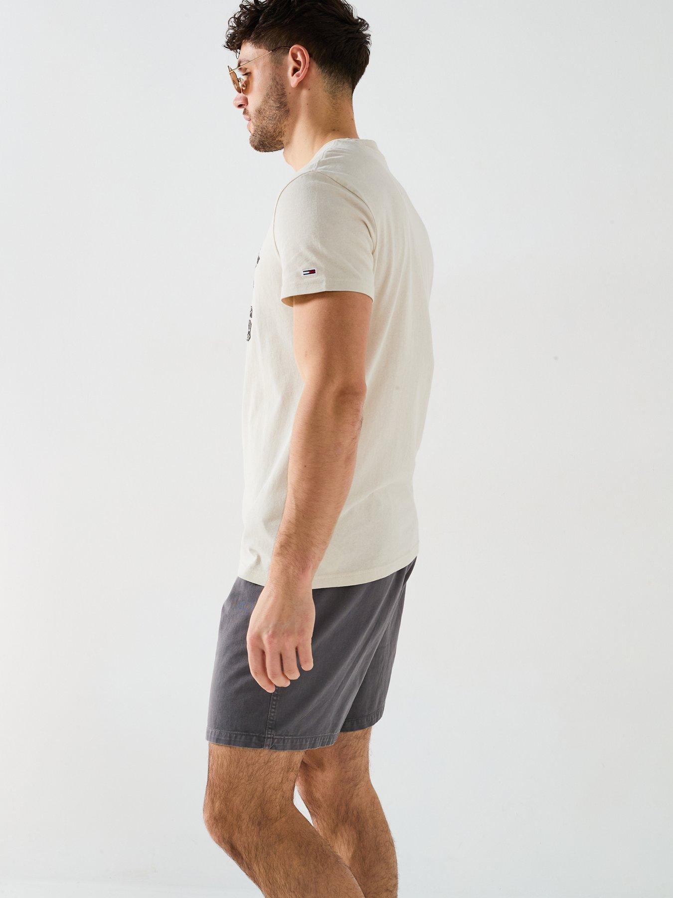 Image 6 of 6 of Tommy Jeans Paisley Varsity Logo T-Shirt - Natural