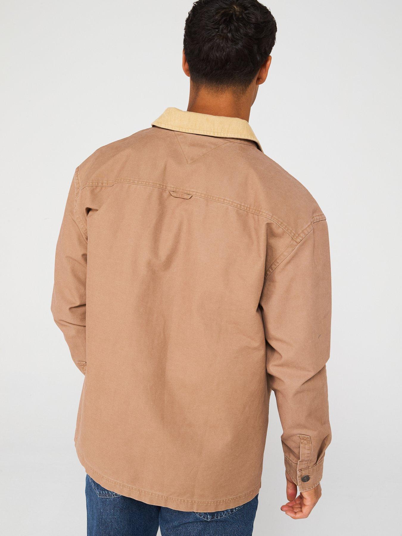 Image 2 of 5 of Tommy Jeans Canvas Cord Overshirt - Light Brown