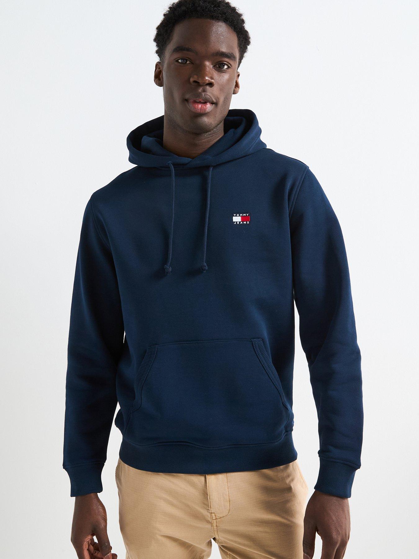 undefined Regular Fit Left Chest Badge Hoodie - Navy