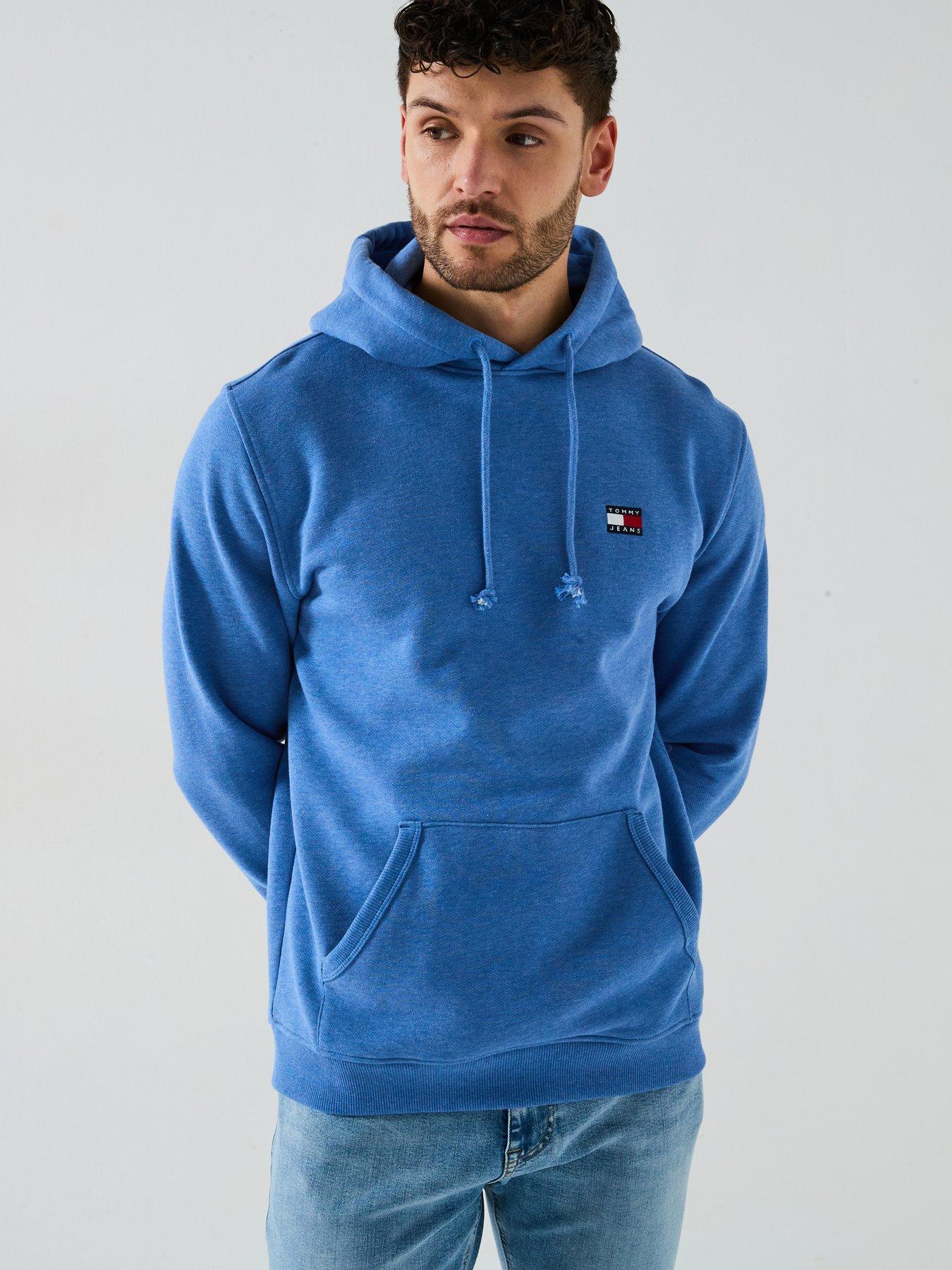 undefined Regular Fit Left Chest Badge Hoodie - Bright Blue