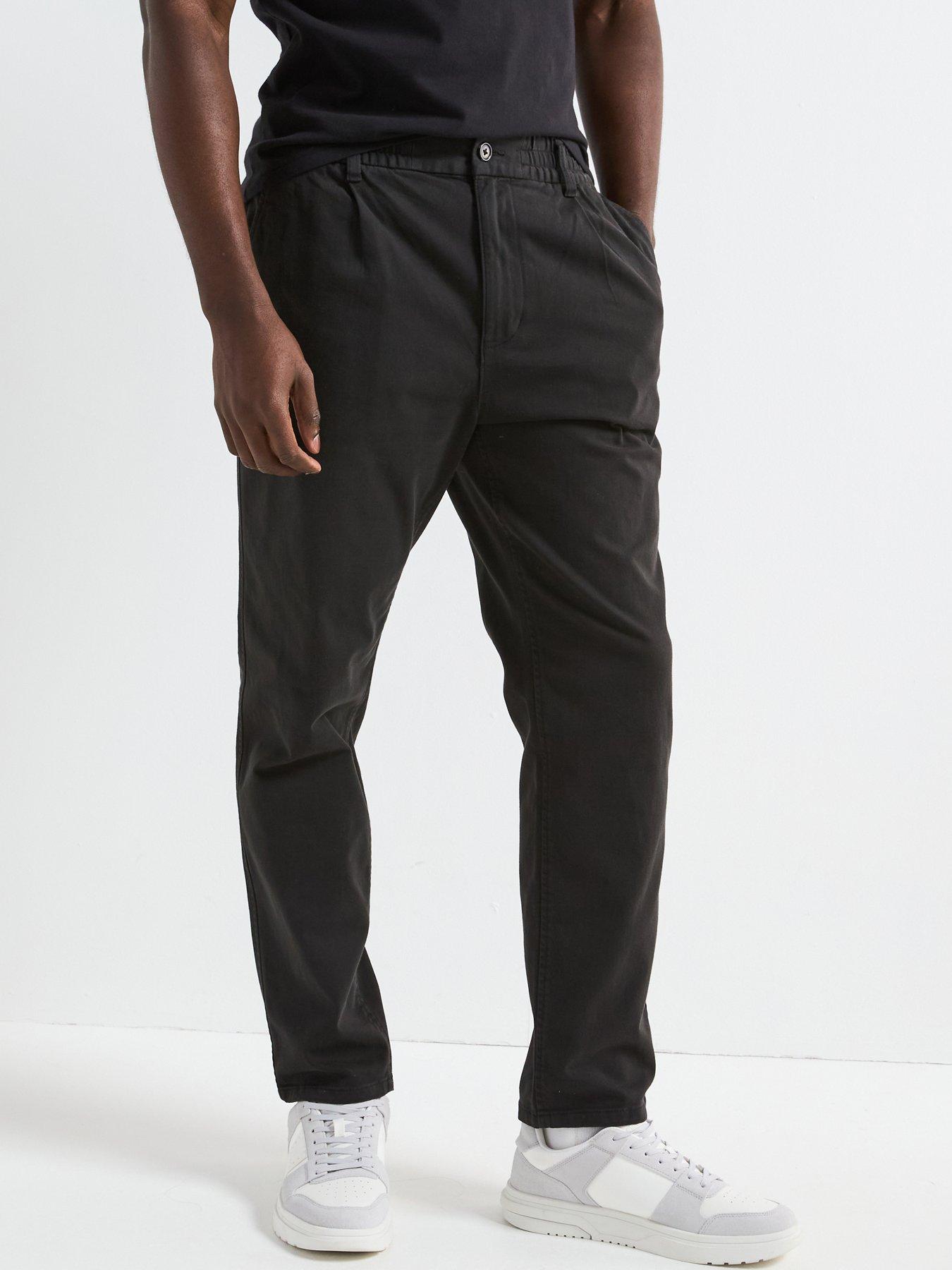 undefined Isaaac Relaxed Fit Casual Trousers - Black