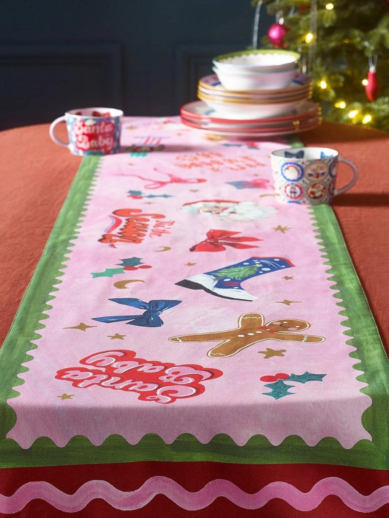 Product photograph of Eleanor Bowmer Festive Icon Table Runner from very.co.uk