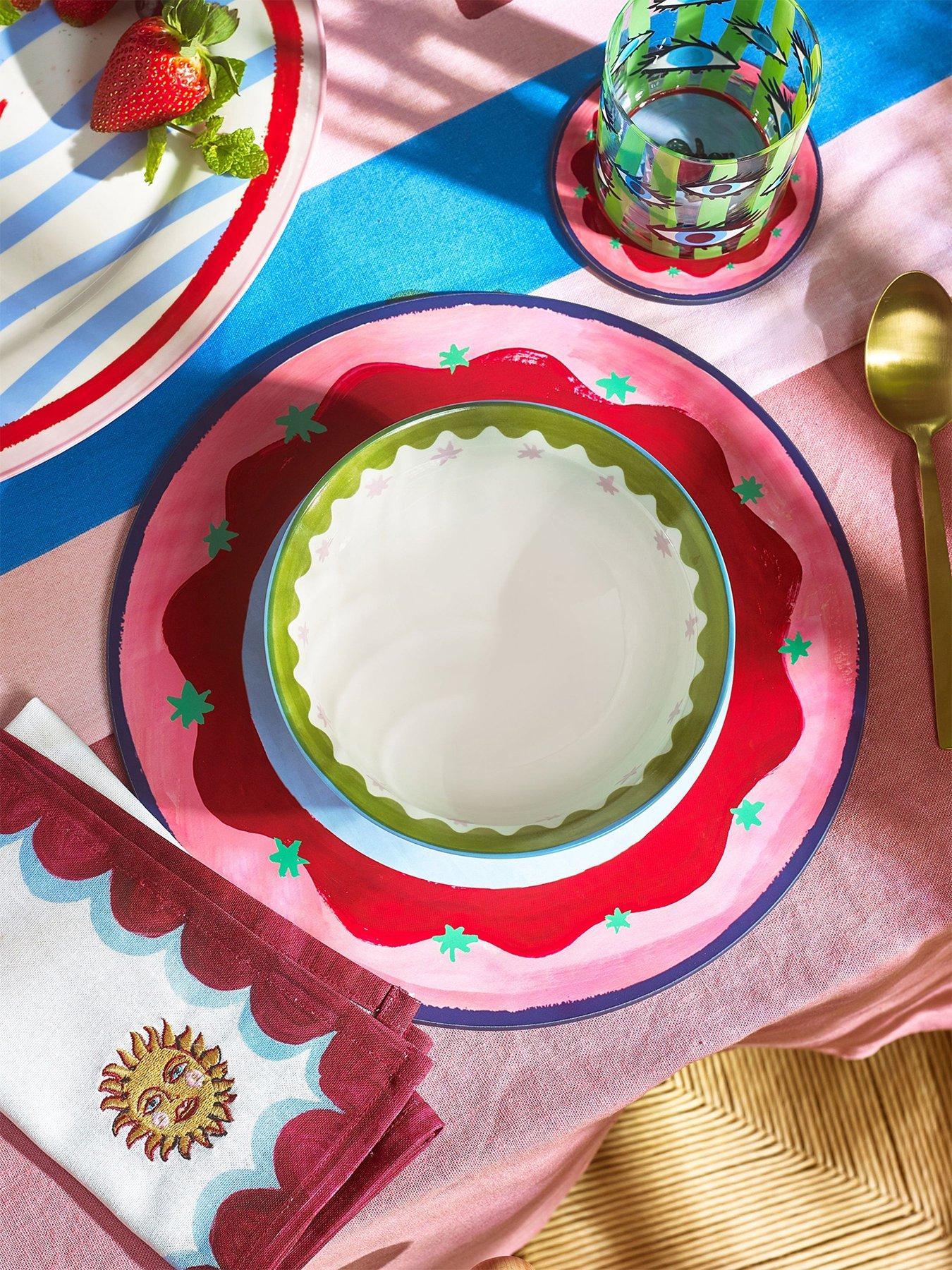 Product photograph of Eleanor Bowmer Electric Coast Pink Star Cereal Bowl Set Of 2 from very.co.uk