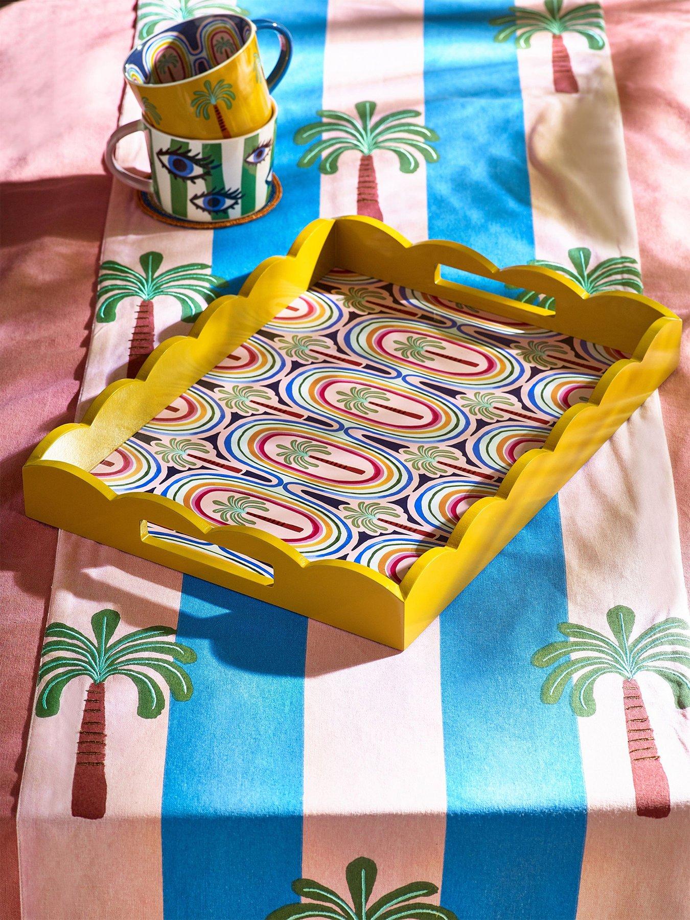 Product photograph of Eleanor Bowmer Electric Coast Palm Tree Tray from very.co.uk