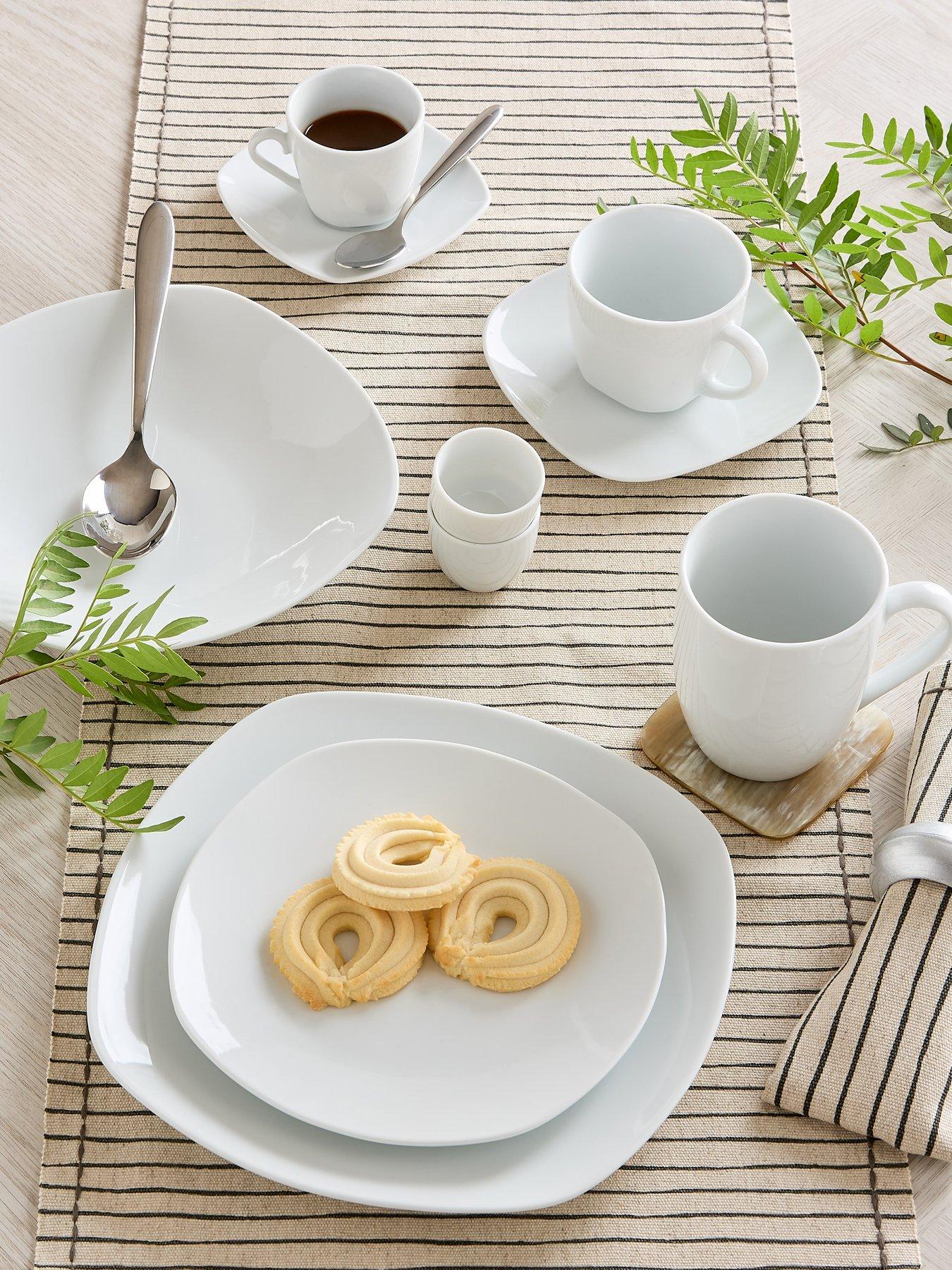 WATERSIDE White Square Athena 54 Piece Dinner Set