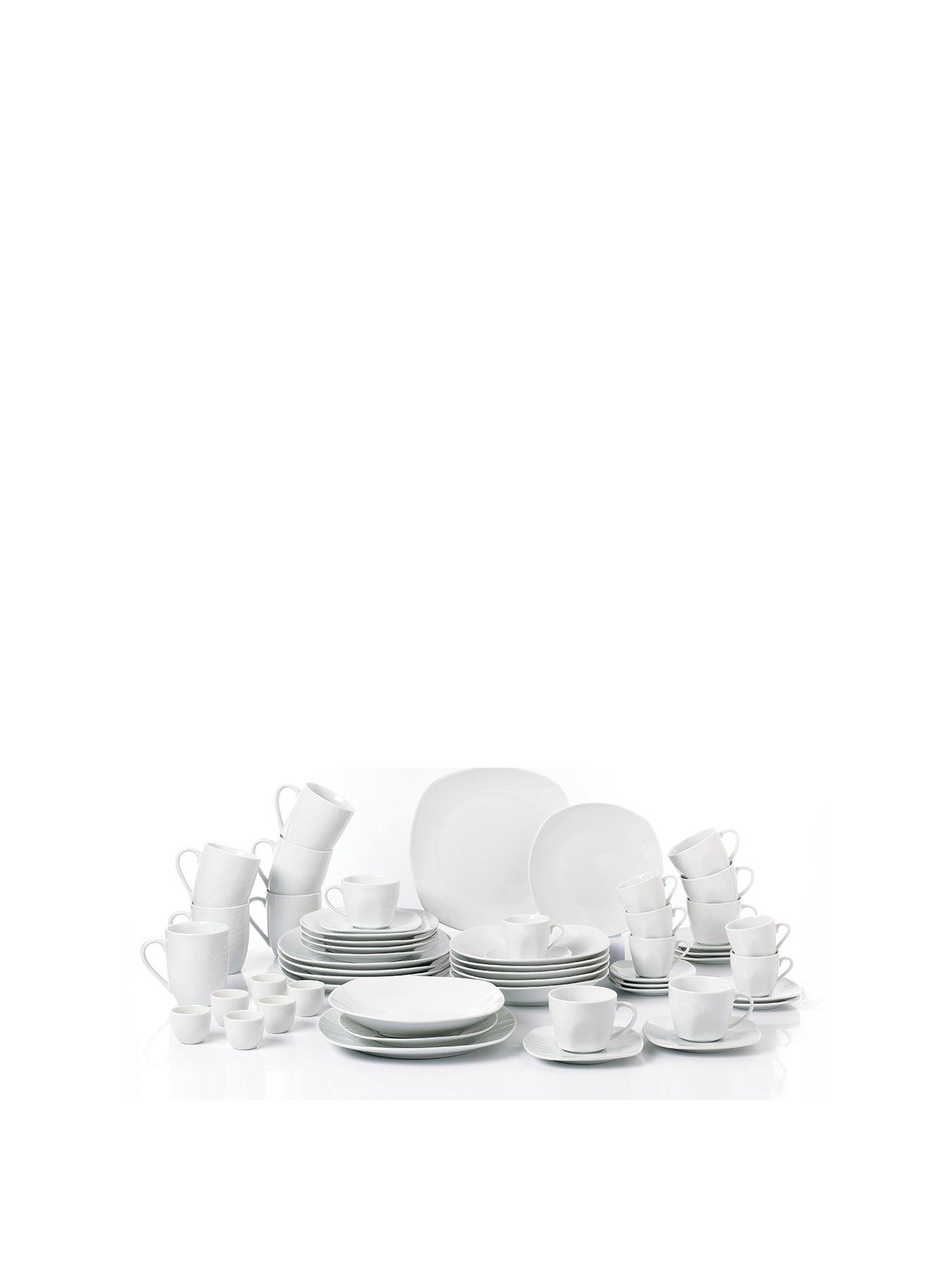Image 2 of 7 of WATERSIDE White Square Athena 54 Piece Dinner Set